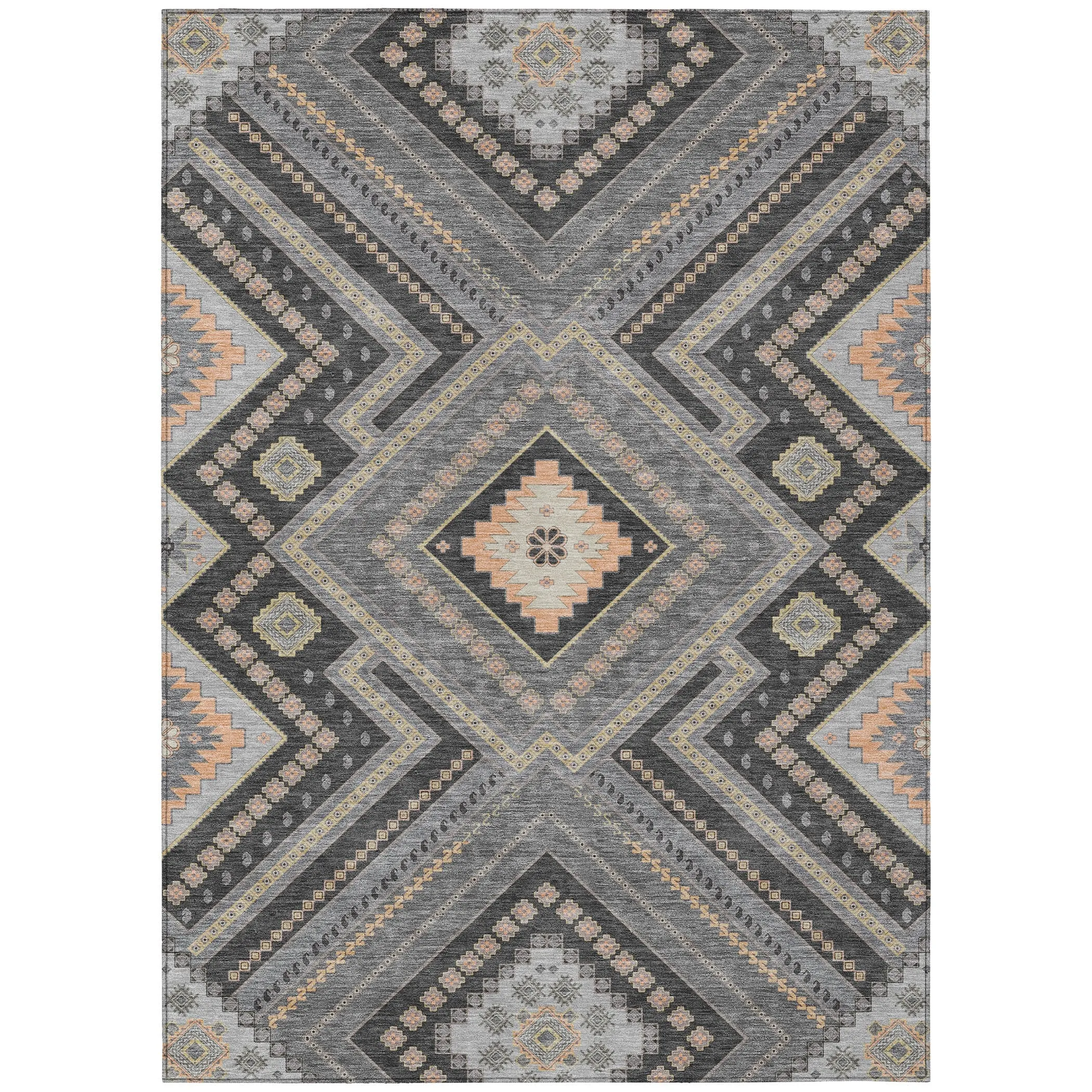 Machine Washable Indoor/ Outdoor Global Boho Chantille Rug