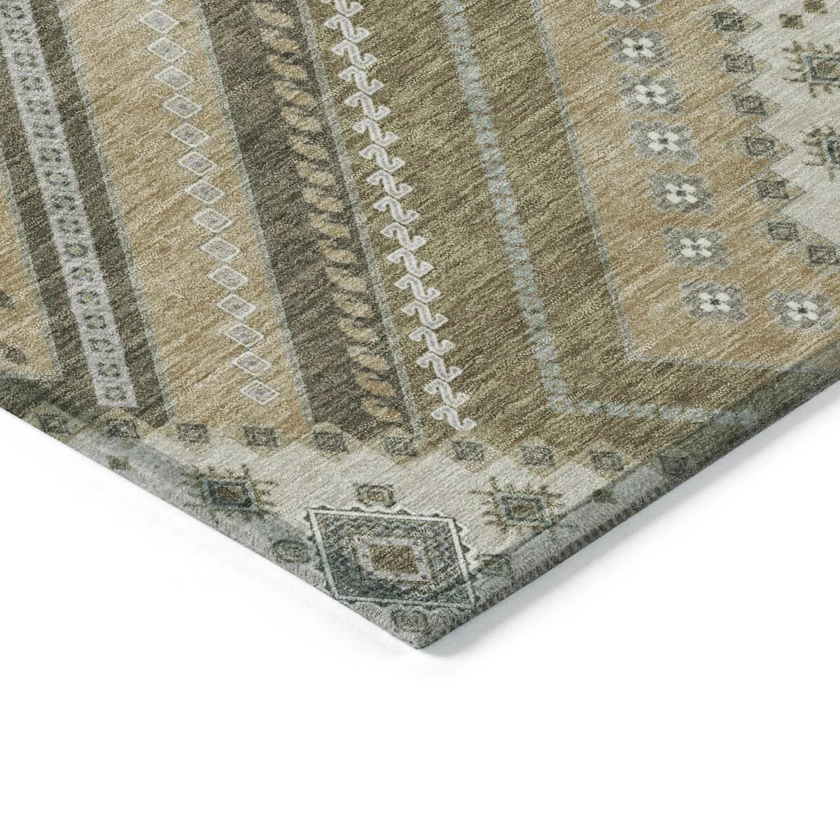 Machine Washable Indoor/ Outdoor Global Boho Chantille Rug