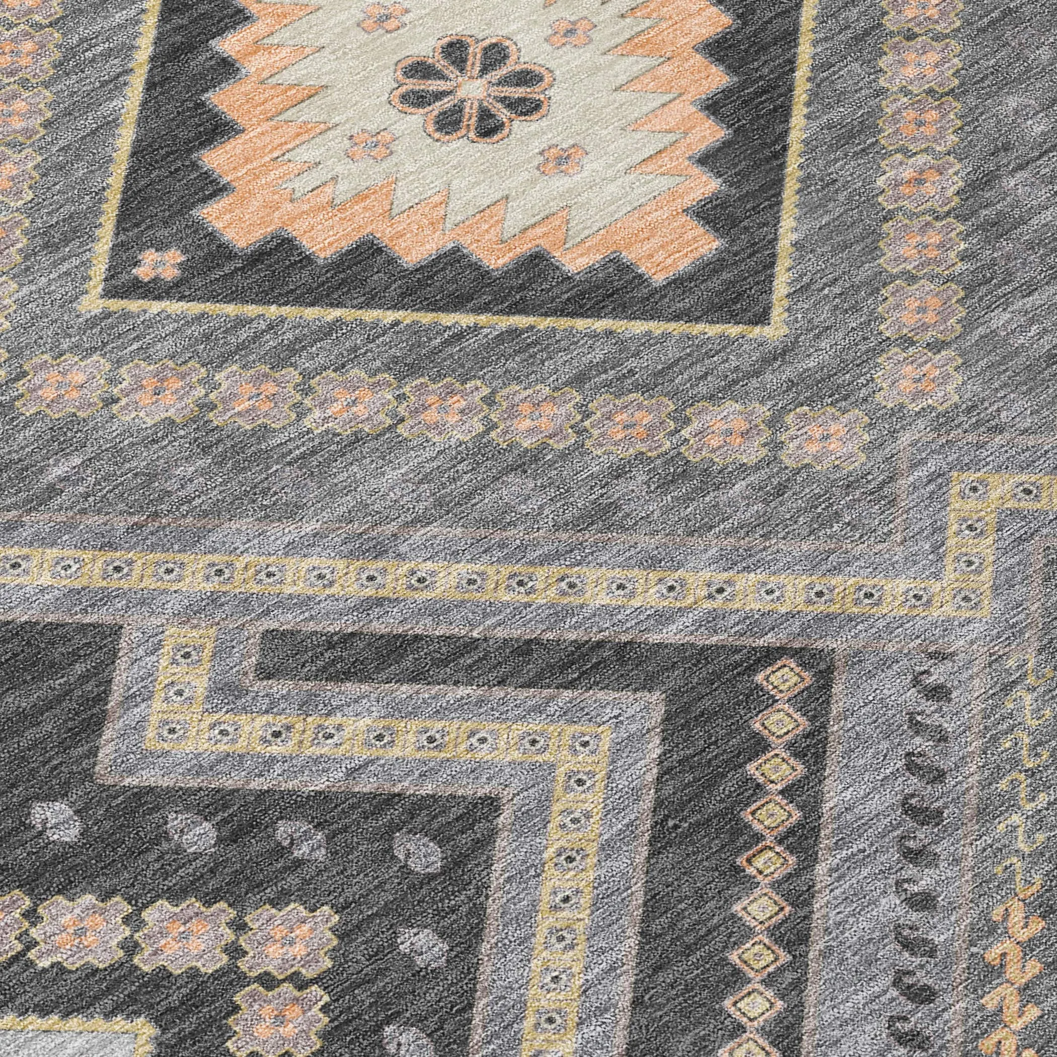 Machine Washable Indoor/ Outdoor Global Boho Chantille Rug