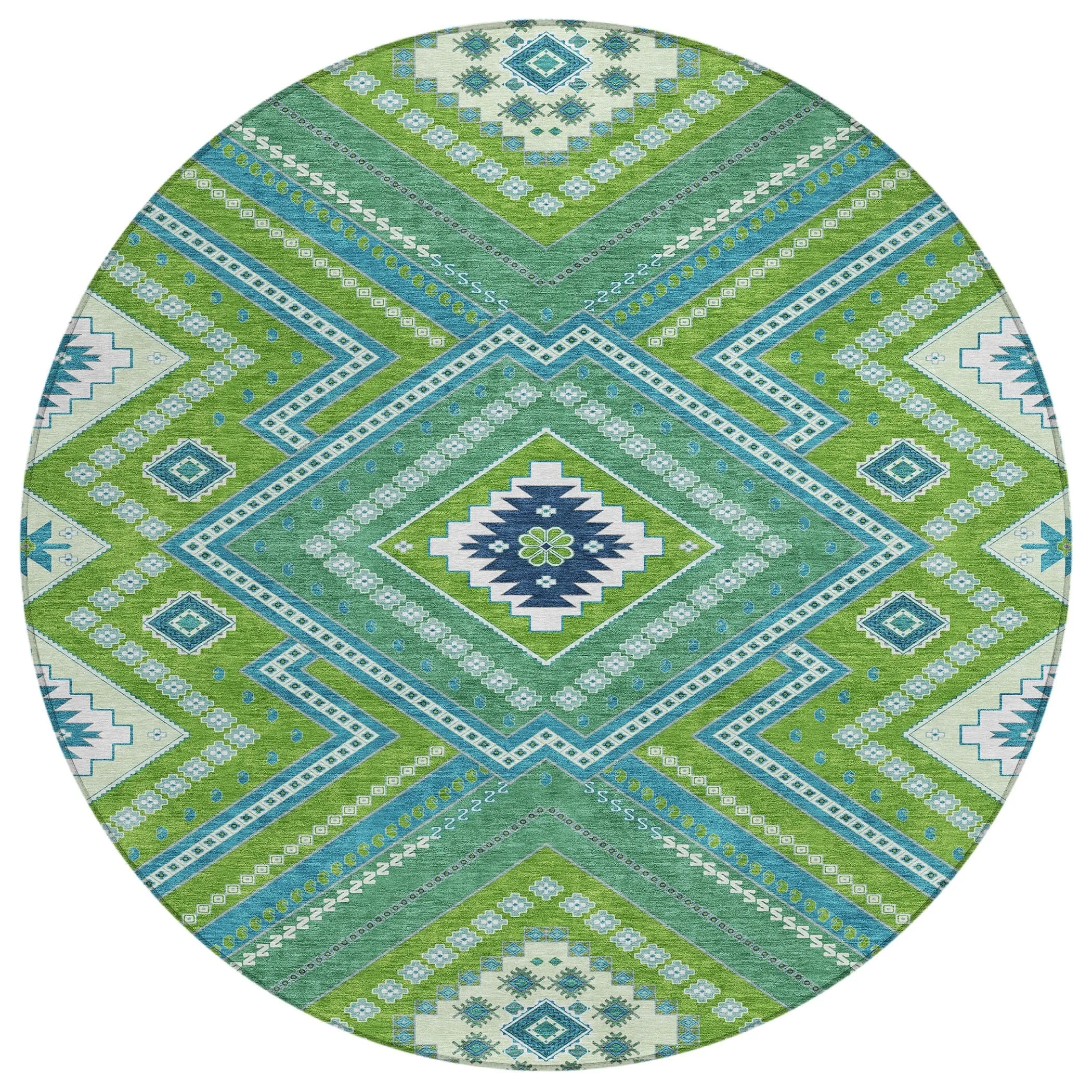 Machine Washable Indoor/ Outdoor Global Boho Chantille Rug