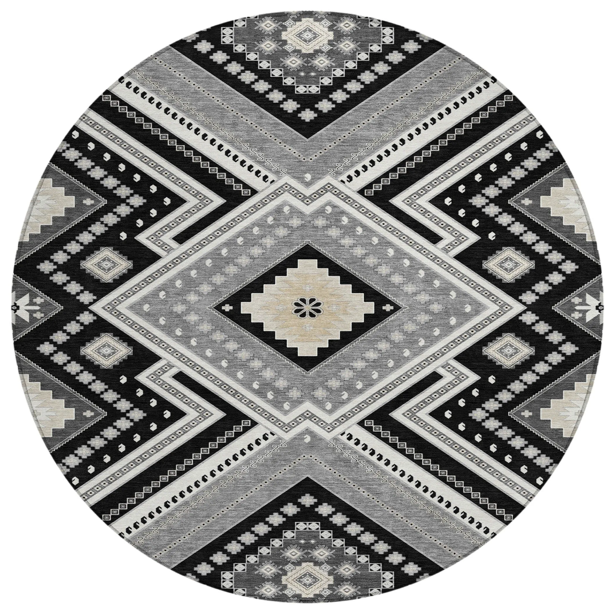 Machine Washable Indoor/ Outdoor Global Boho Chantille Rug