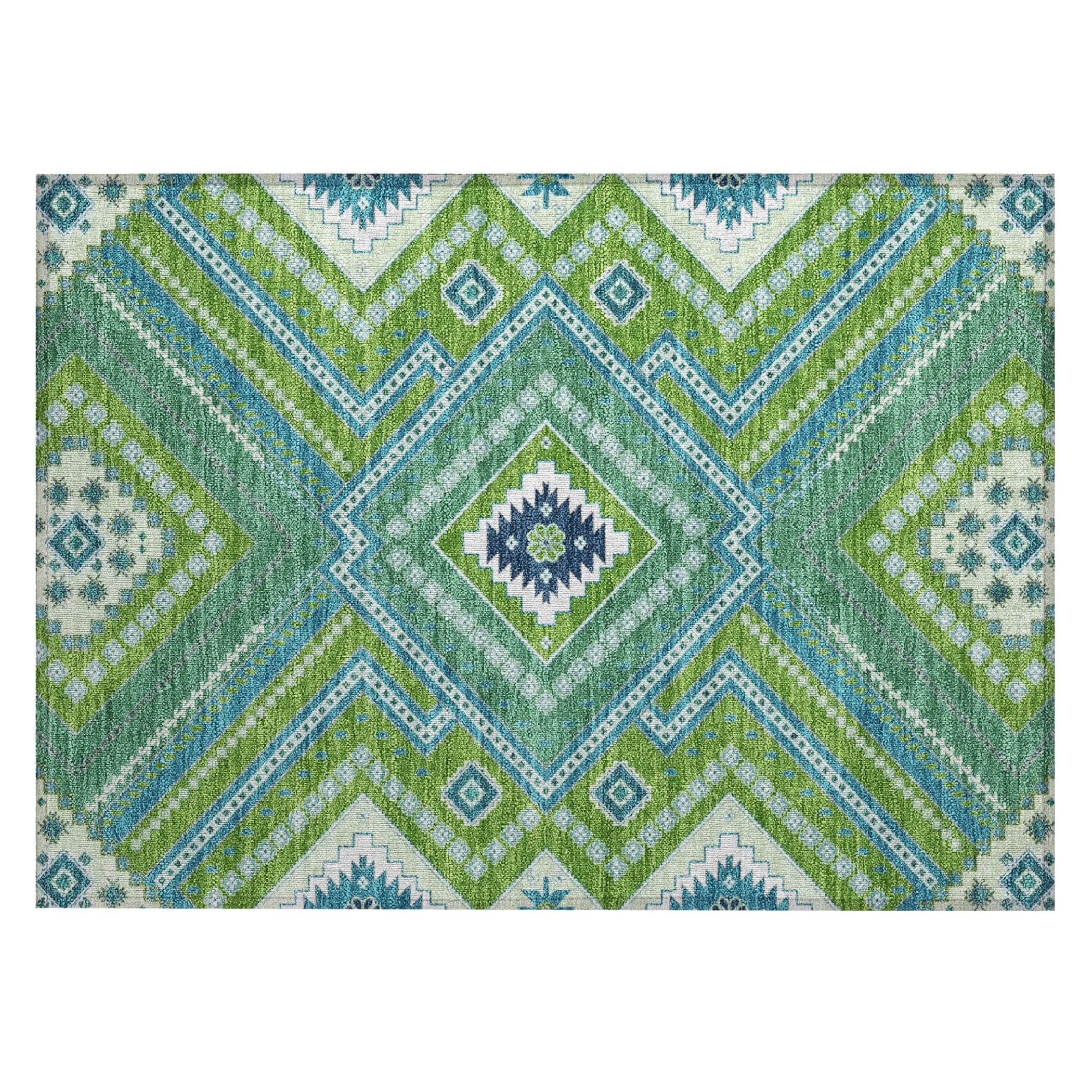 Machine Washable Indoor/ Outdoor Global Boho Chantille Rug