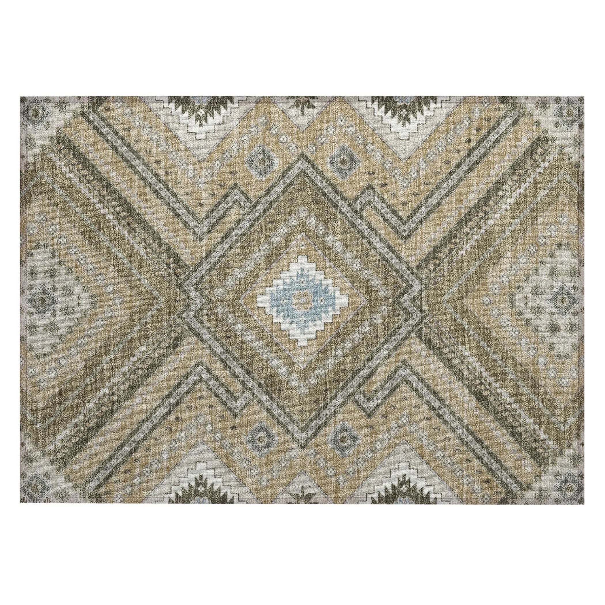 Machine Washable Indoor/ Outdoor Global Boho Chantille Rug