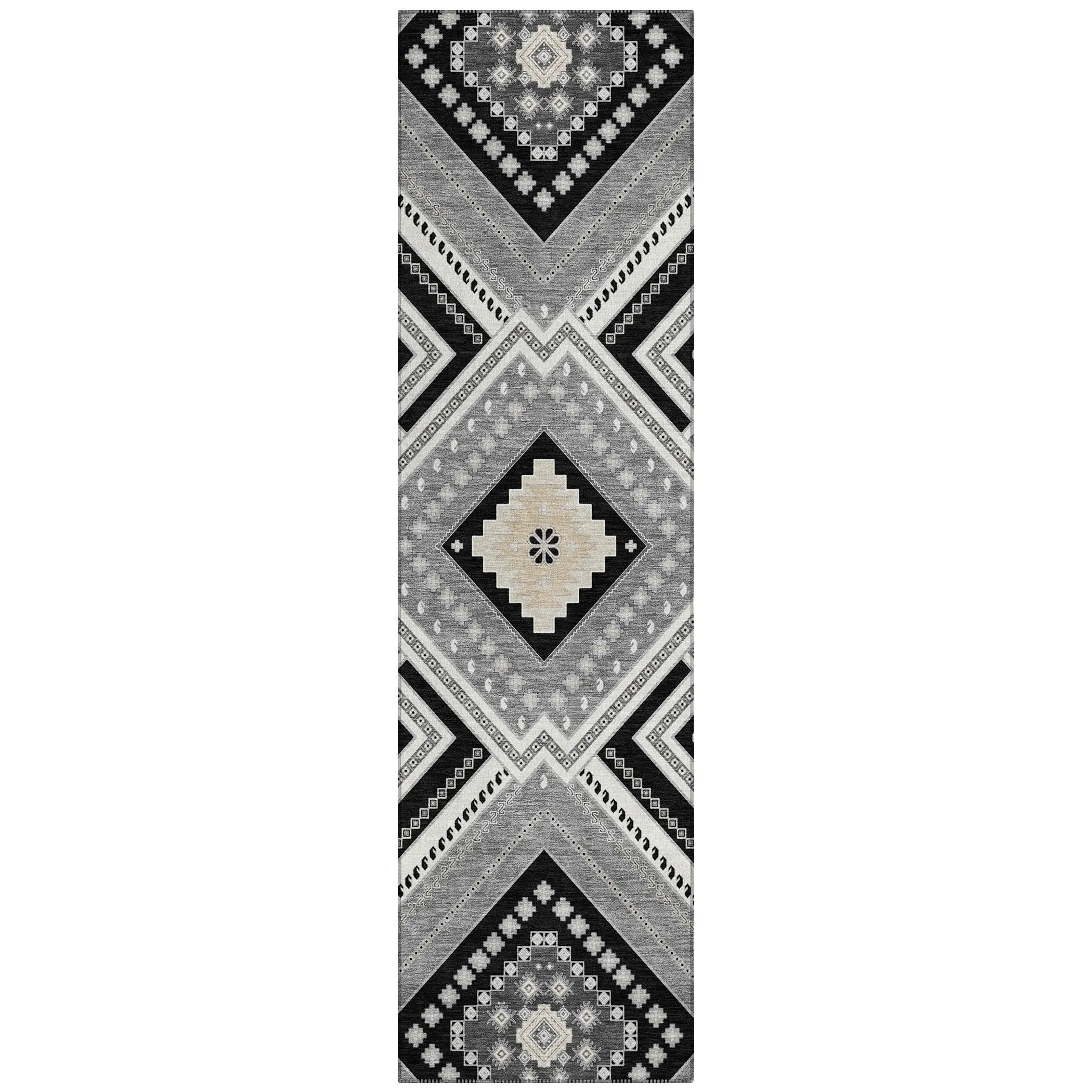 Machine Washable Indoor/ Outdoor Global Boho Chantille Rug