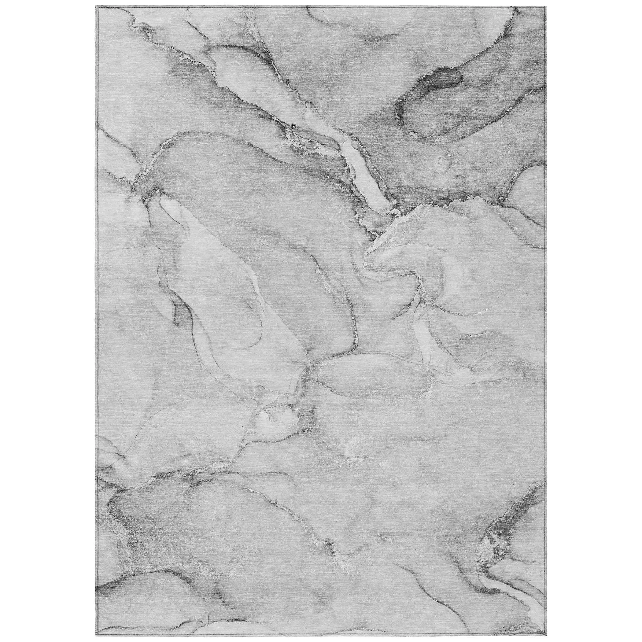 Machine Washable Indoor/ Outdoor Marble Chantille Rug