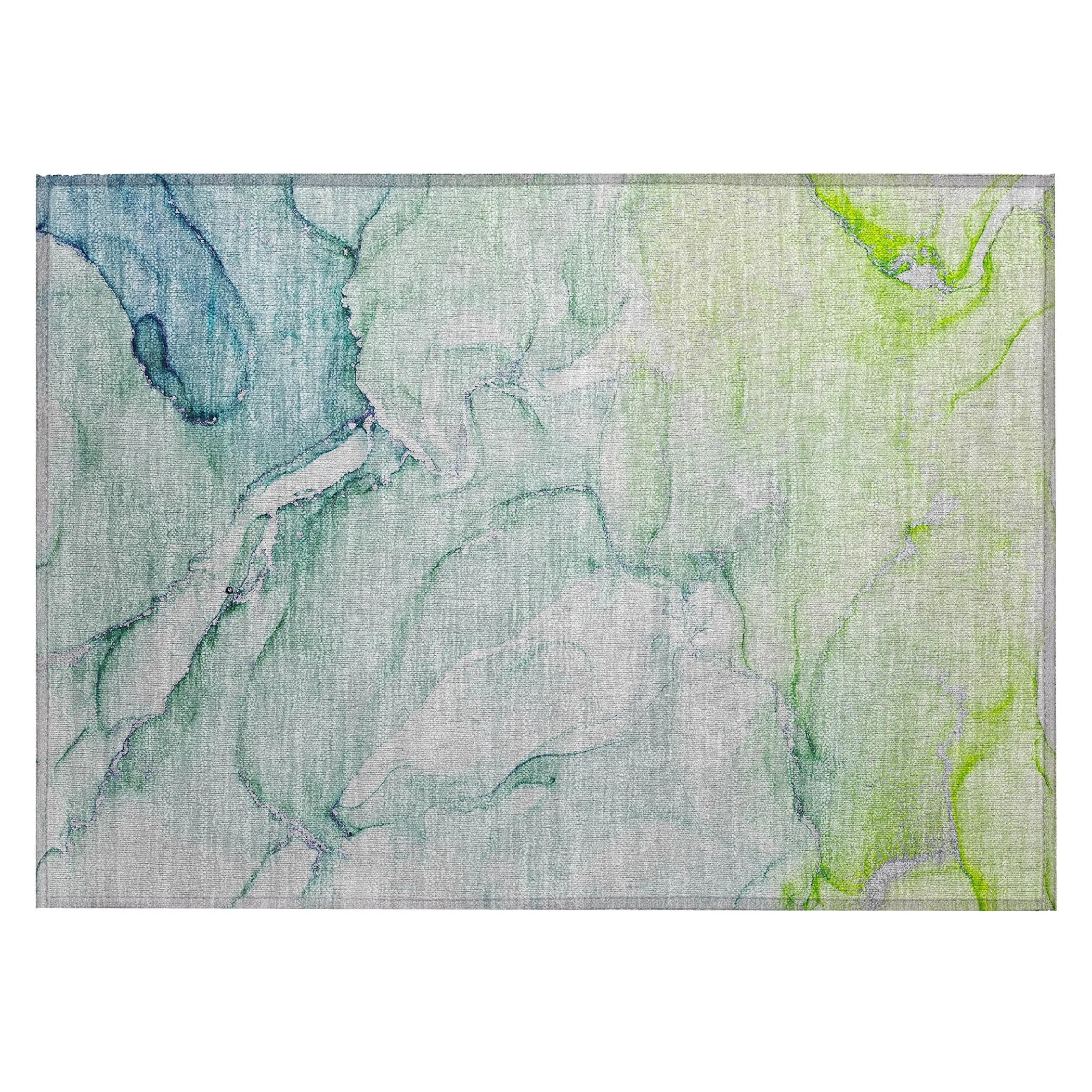 Machine Washable Indoor/ Outdoor Marble Chantille Rug