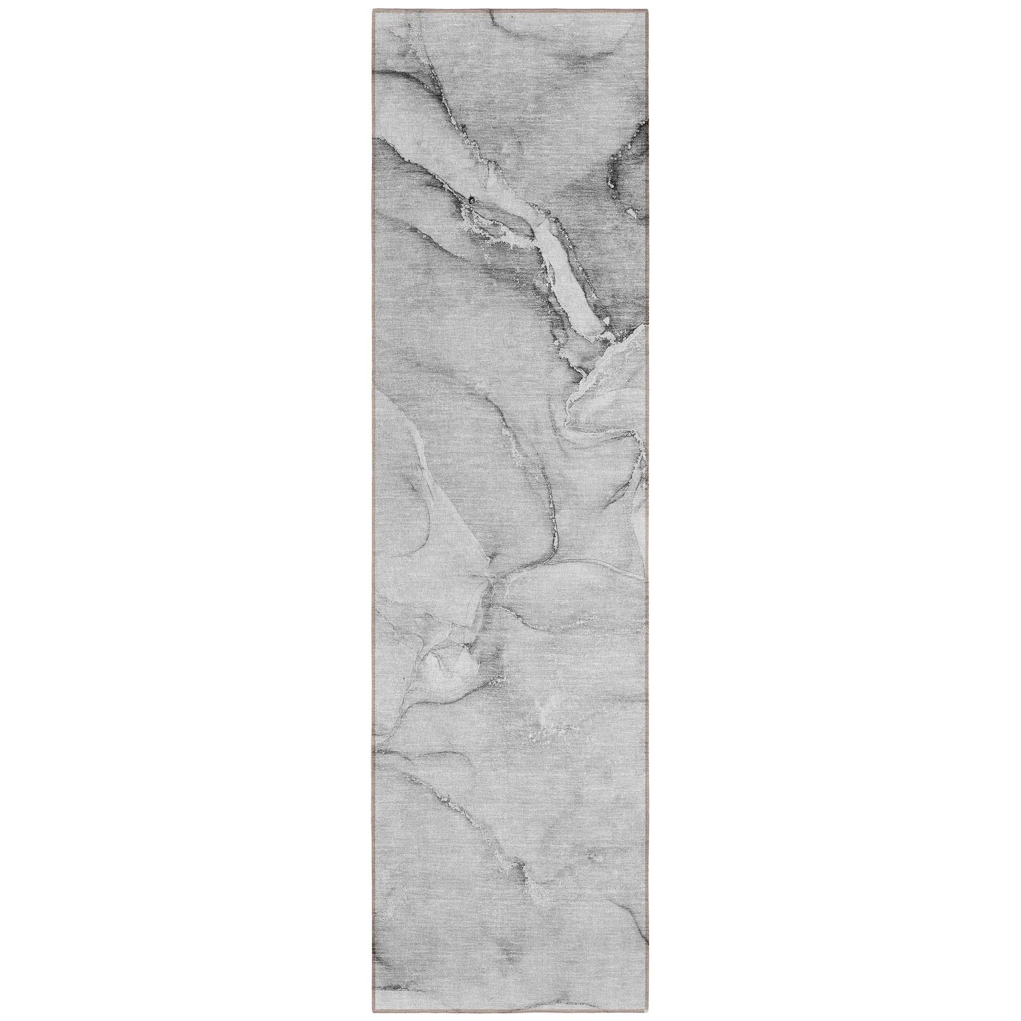 Machine Washable Indoor/ Outdoor Marble Chantille Rug