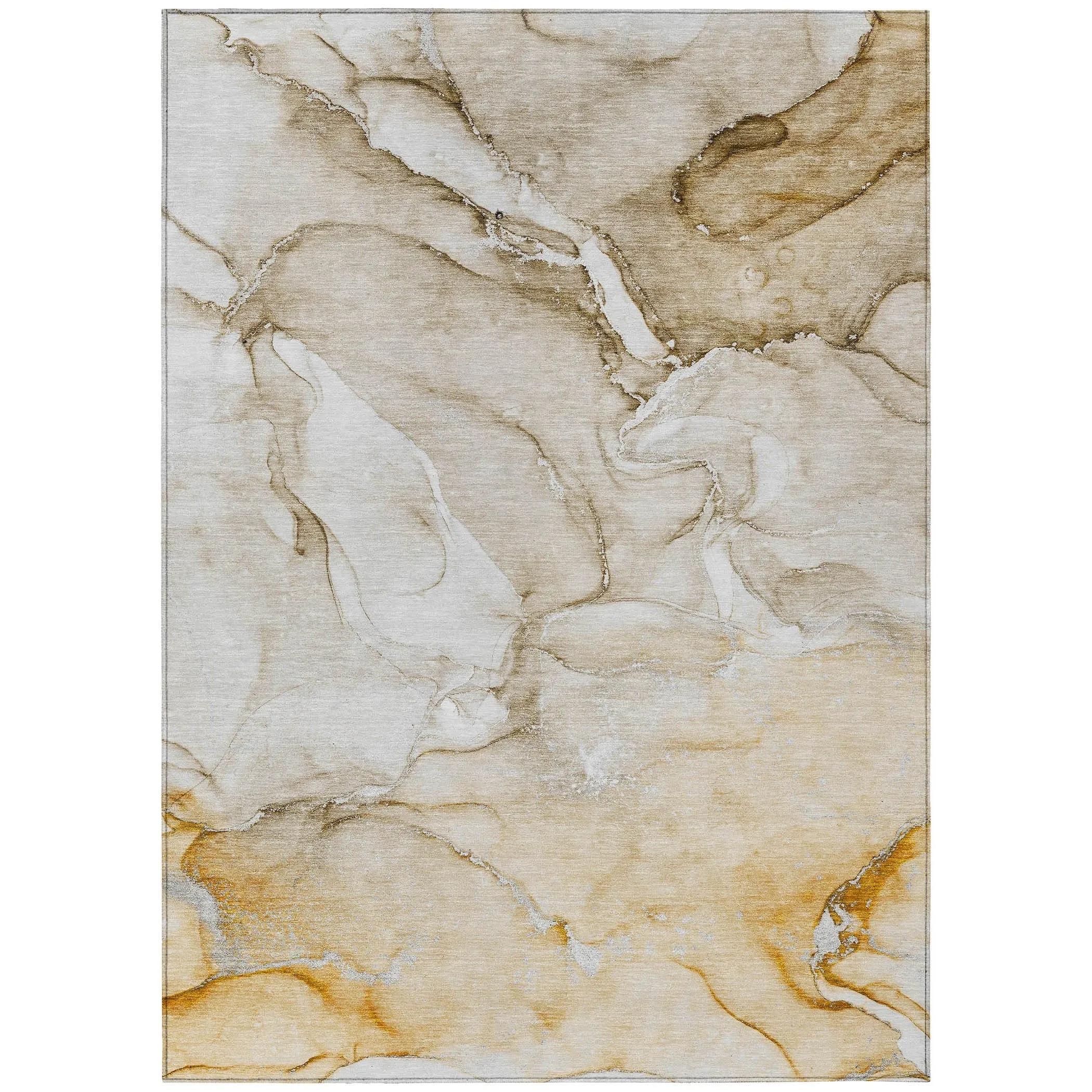 Machine Washable Indoor/ Outdoor Marble Chantille Rug