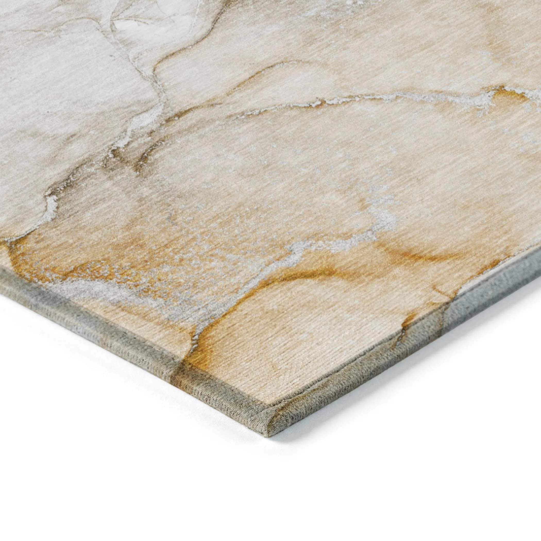 Machine Washable Indoor/ Outdoor Marble Chantille Rug