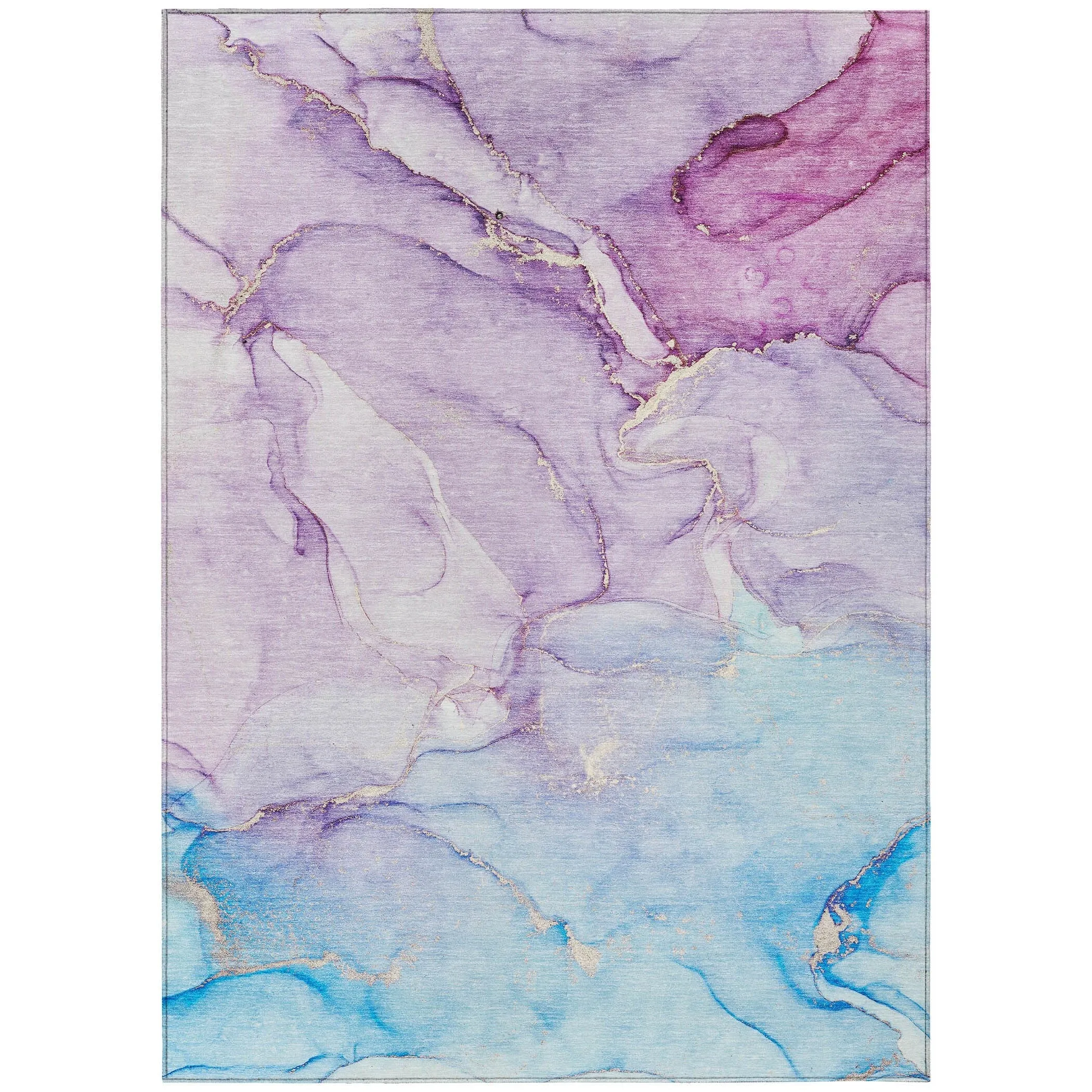Machine Washable Indoor/ Outdoor Marble Chantille Rug
