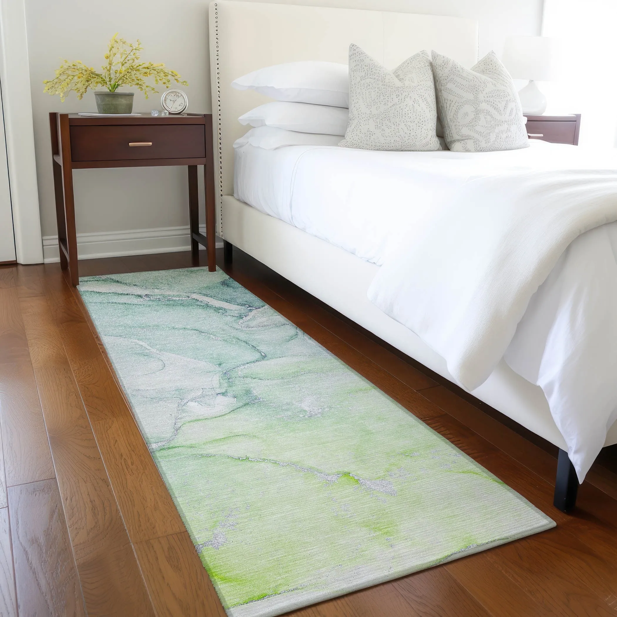 Machine Washable Indoor/ Outdoor Marble Chantille Rug