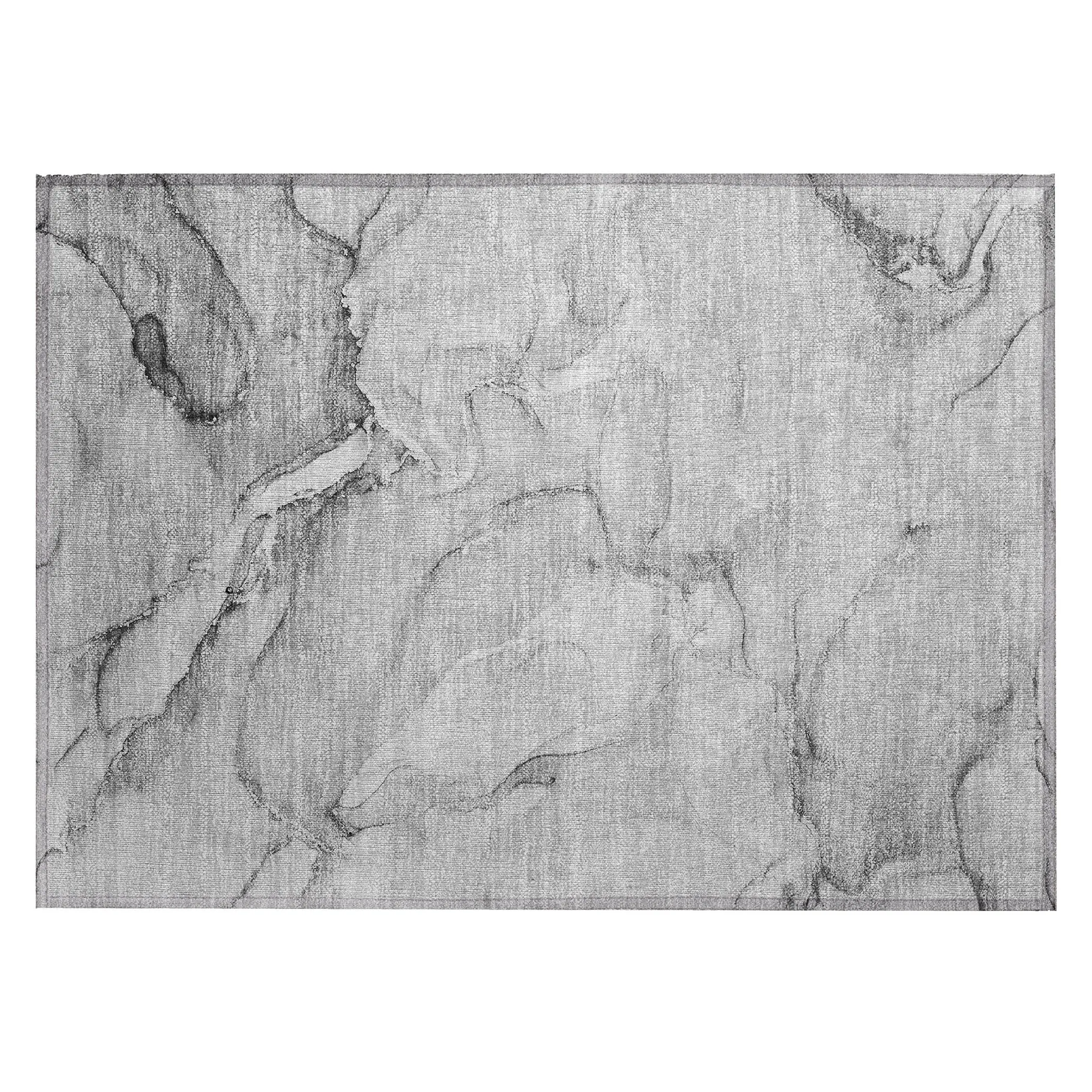 Machine Washable Indoor/ Outdoor Marble Chantille Rug