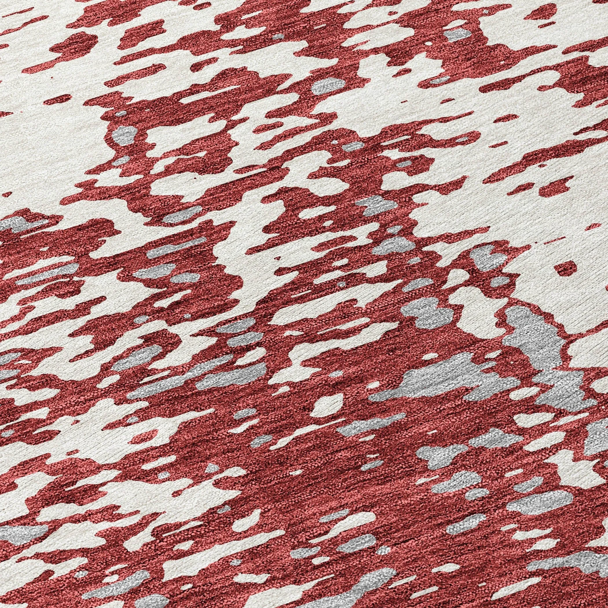 Machine Washable Indoor/ Outdoor Modern Abstract Chantille Rug