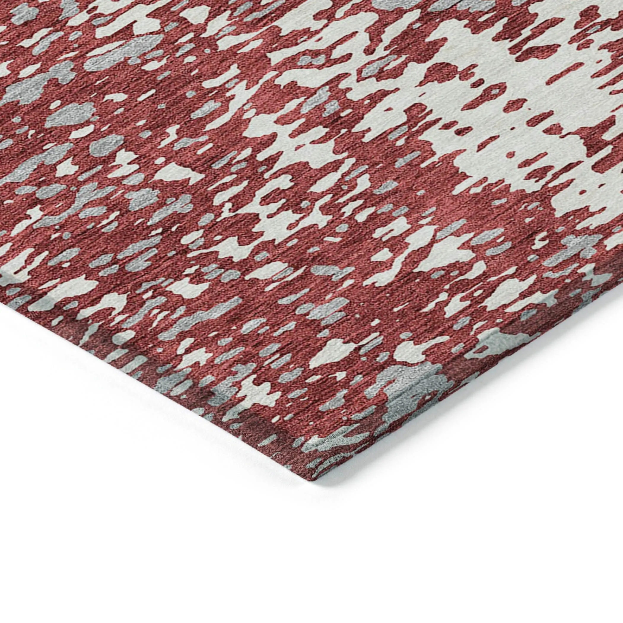 Machine Washable Indoor/ Outdoor Modern Abstract Chantille Rug