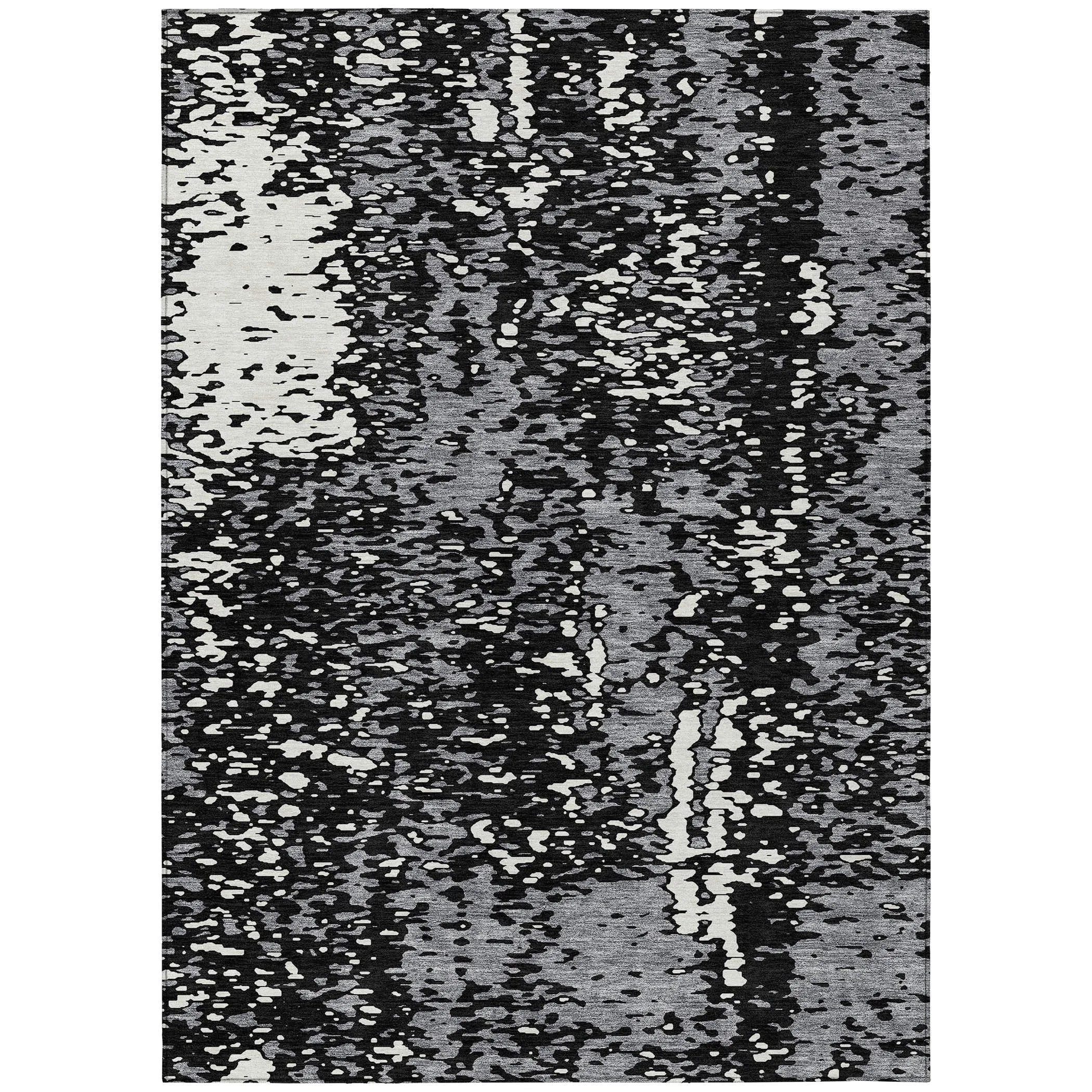 Machine Washable Indoor/ Outdoor Modern Abstract Chantille Rug