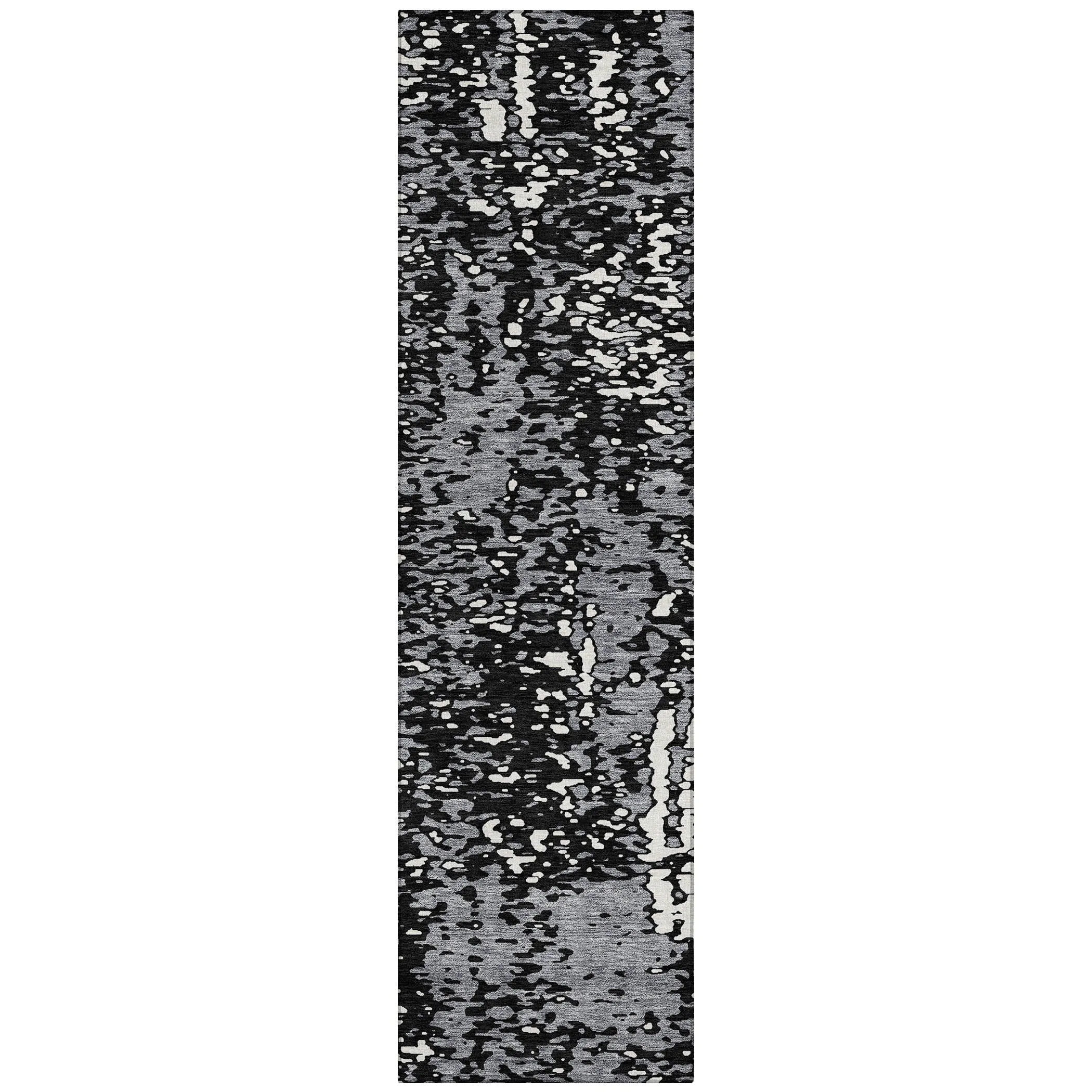 Machine Washable Indoor/ Outdoor Modern Abstract Chantille Rug