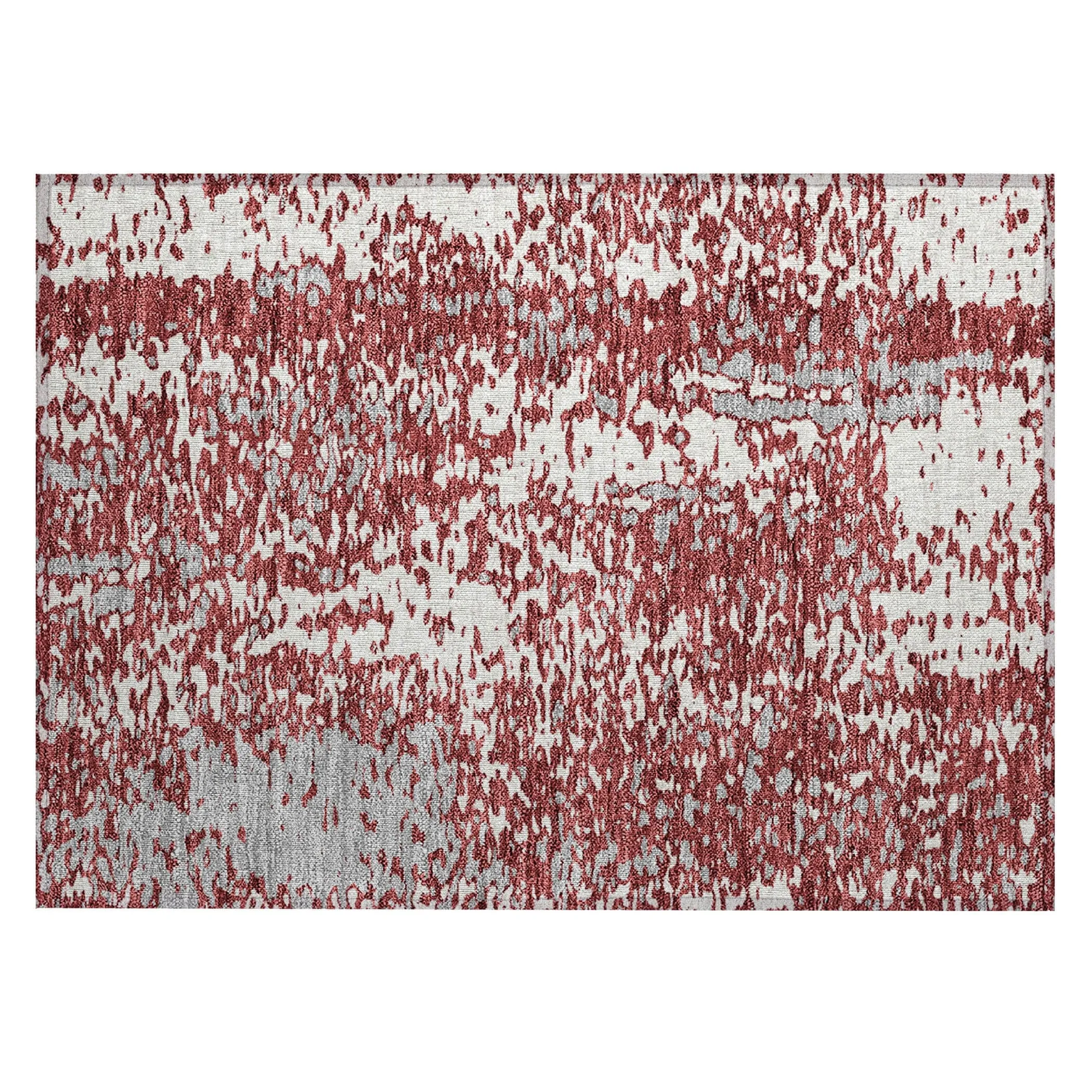 Machine Washable Indoor/ Outdoor Modern Abstract Chantille Rug