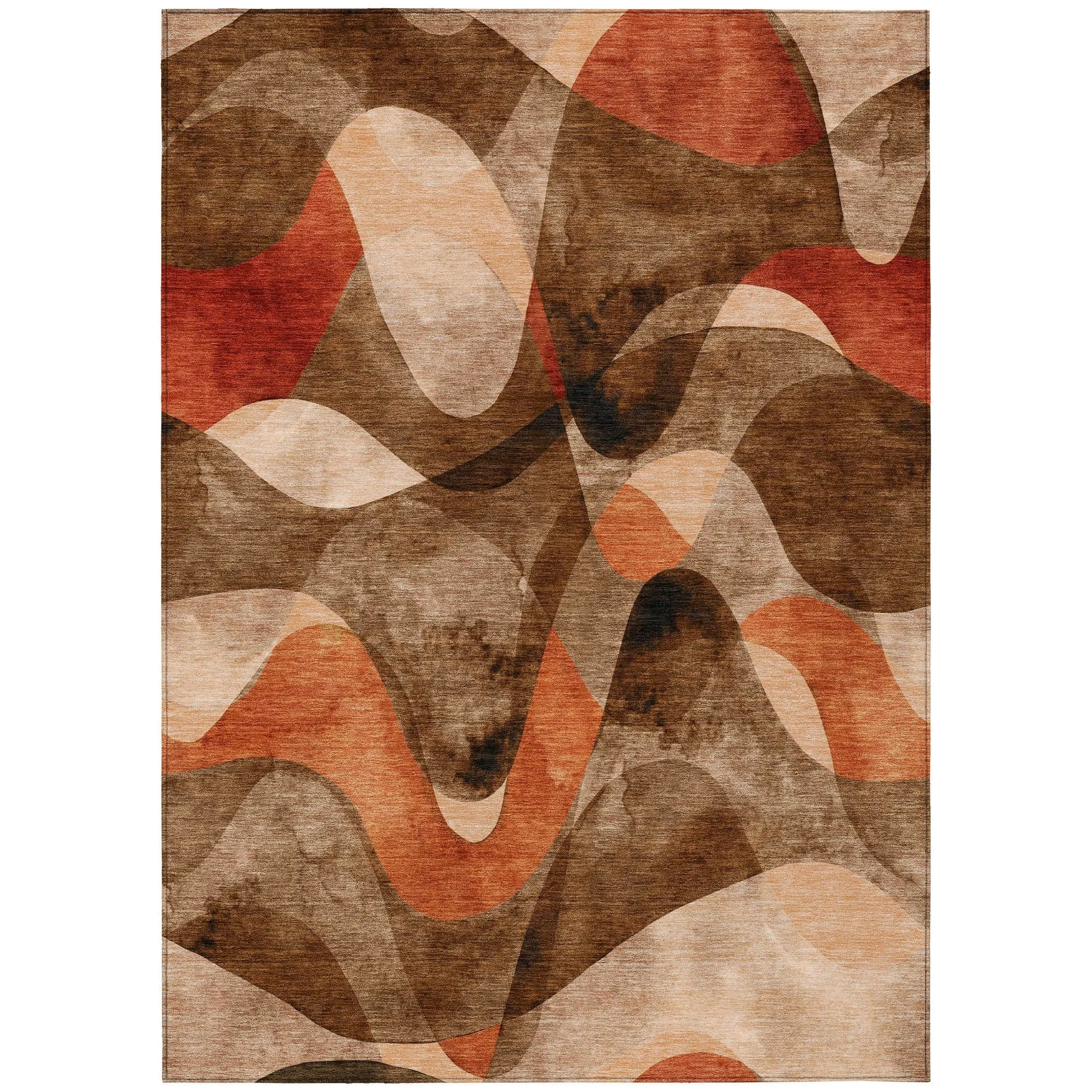 Machine Washable Indoor/ Outdoor Modern Chantille Rug