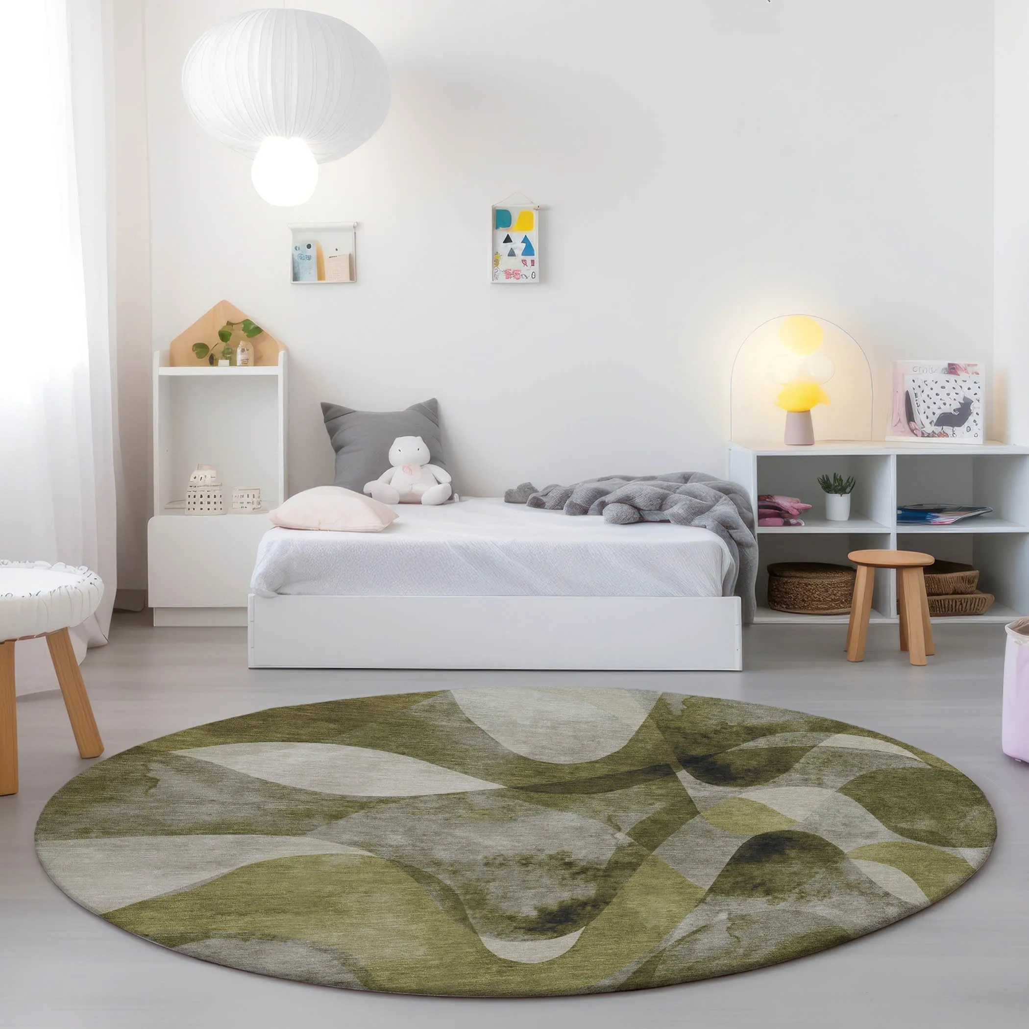 Machine Washable Indoor/ Outdoor Modern Chantille Rug