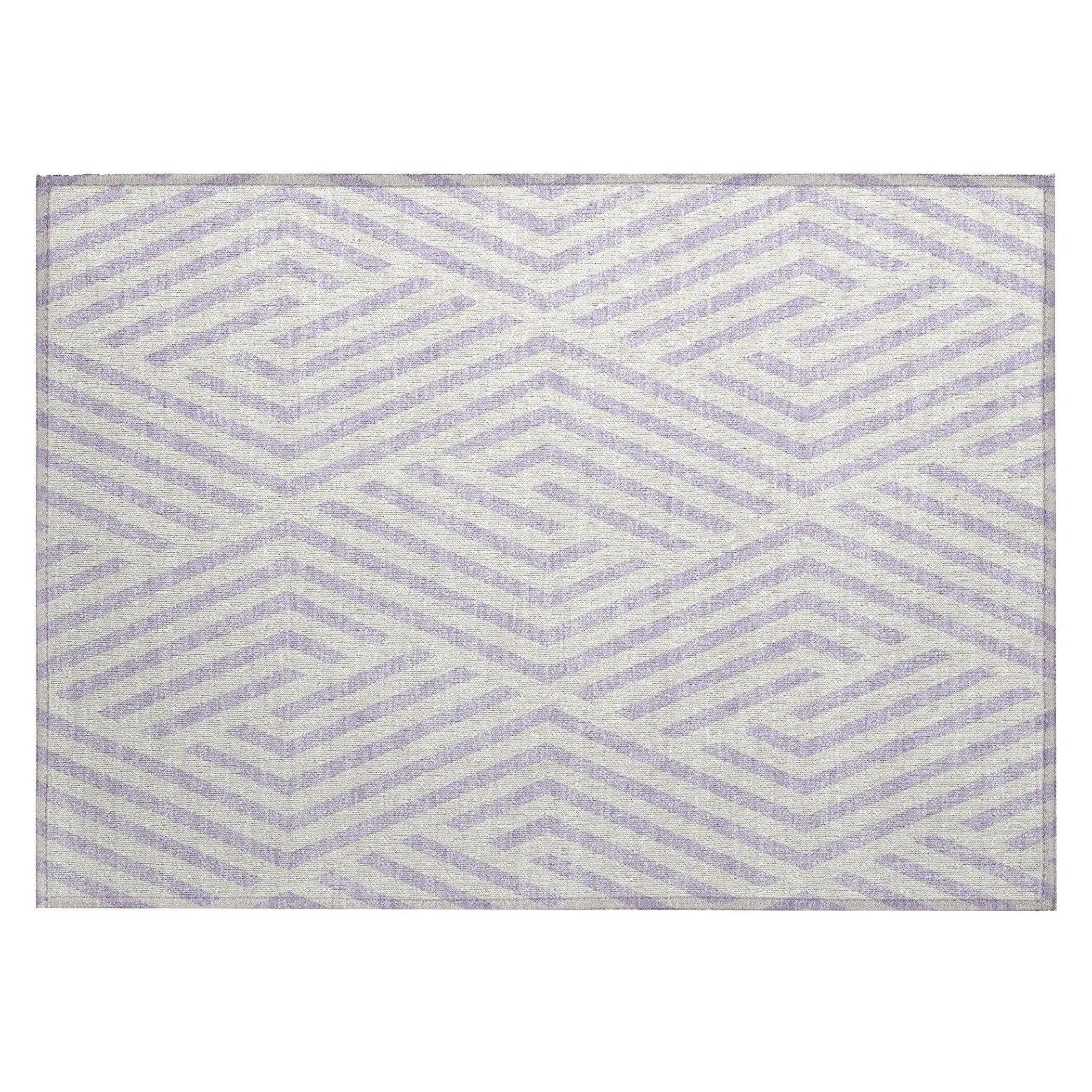 Machine Washable Indoor/ Outdoor Modern Diamonds Chantille Rug