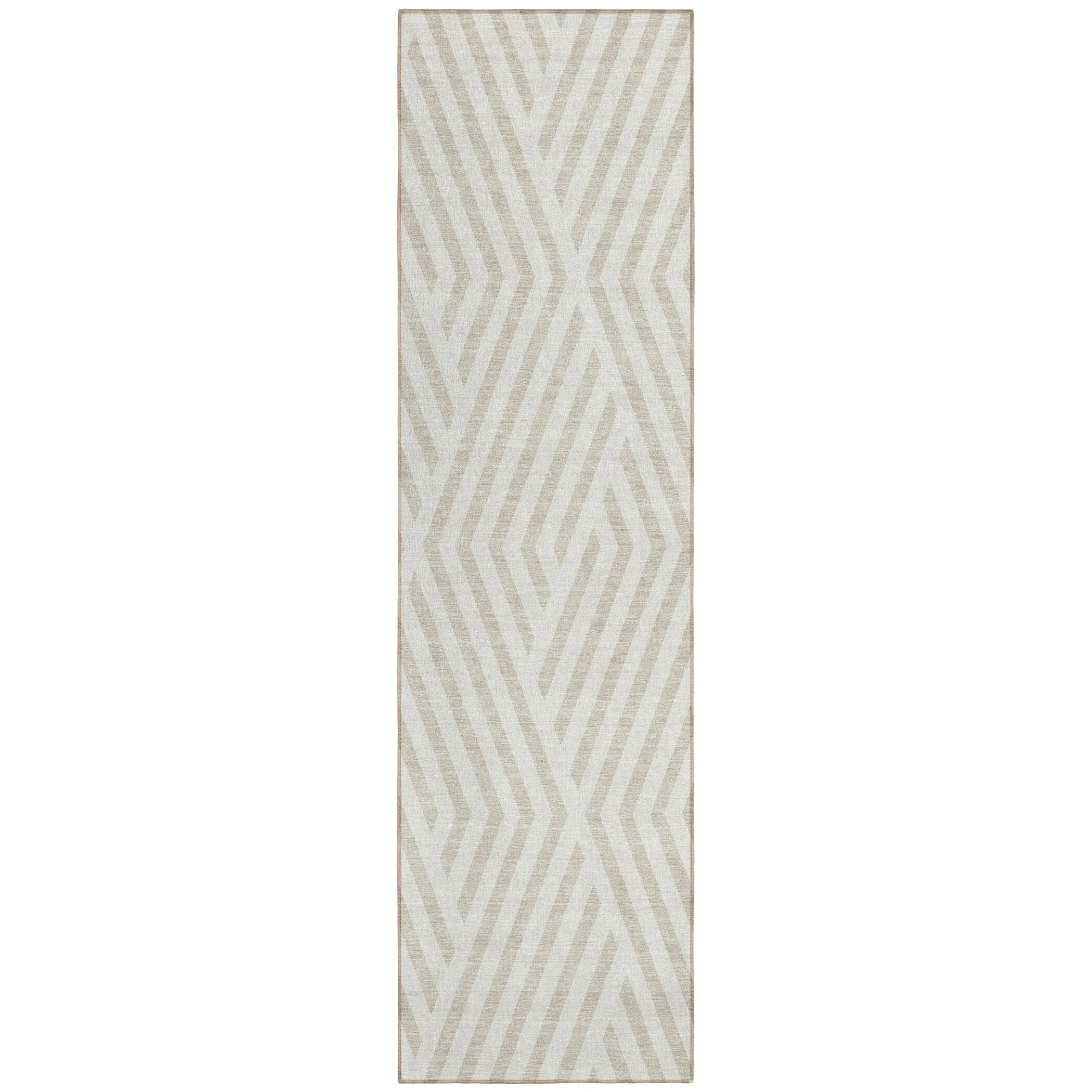 Machine Washable Indoor/ Outdoor Modern Diamonds Chantille Rug