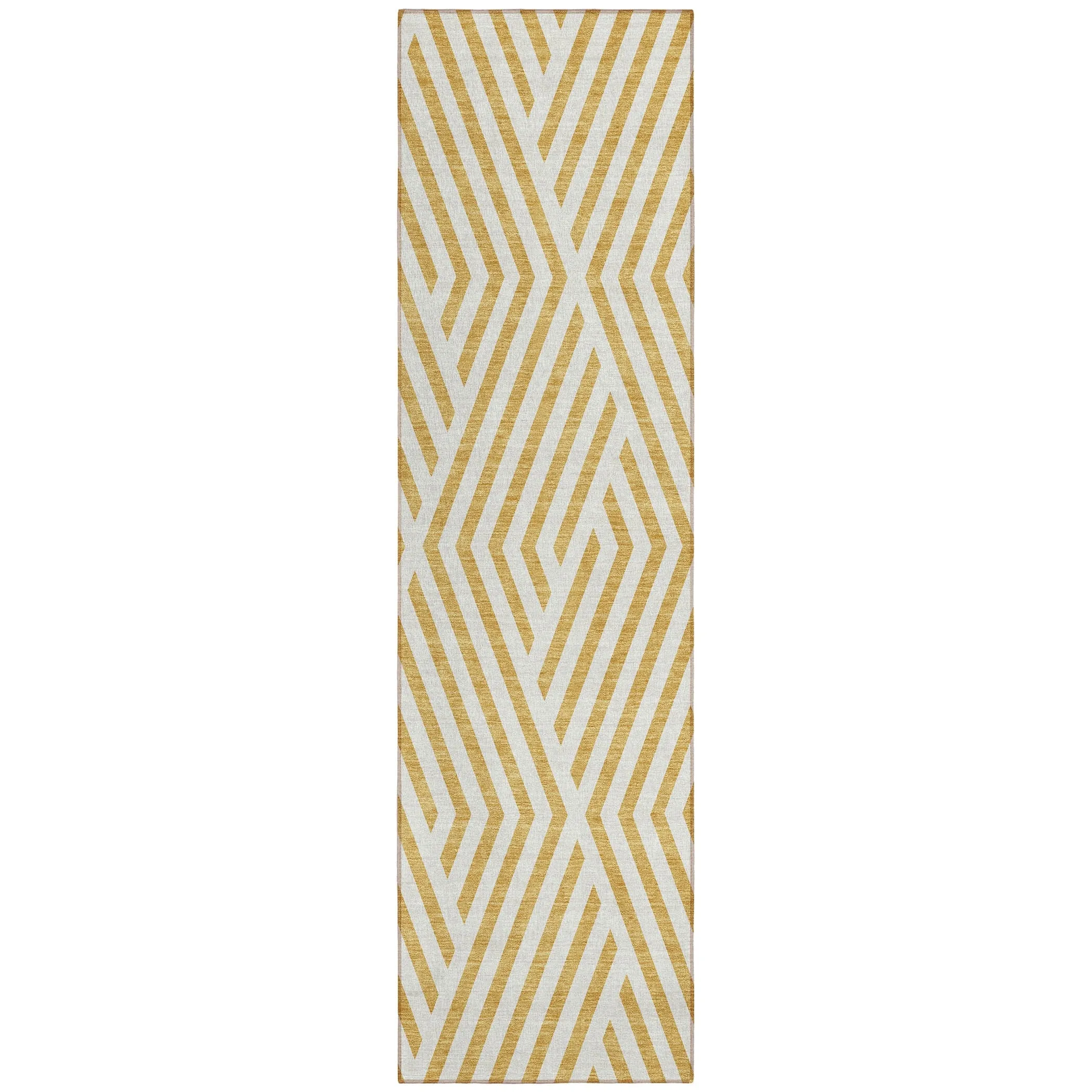 Machine Washable Indoor/ Outdoor Modern Diamonds Chantille Rug