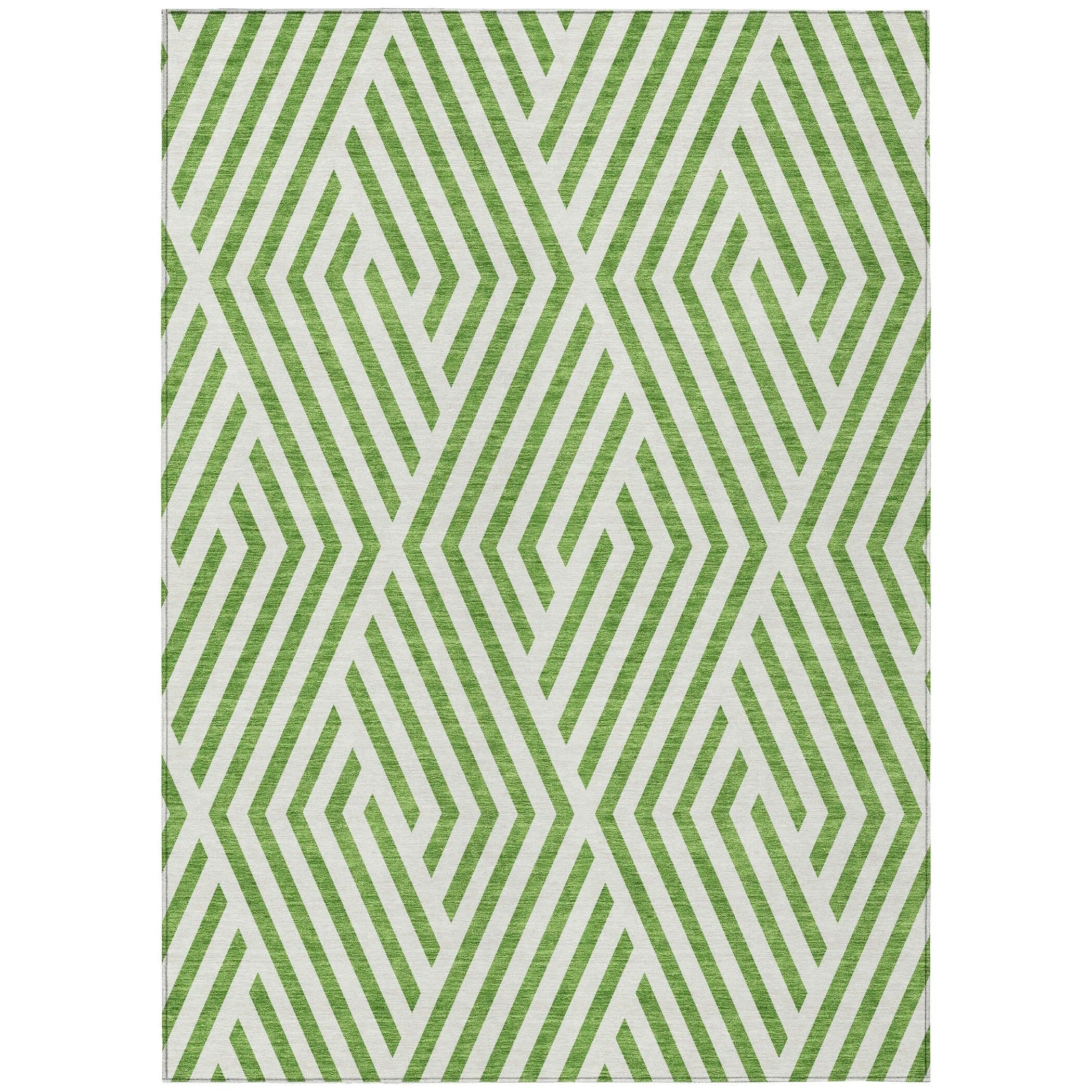 Machine Washable Indoor/ Outdoor Modern Diamonds Chantille Rug