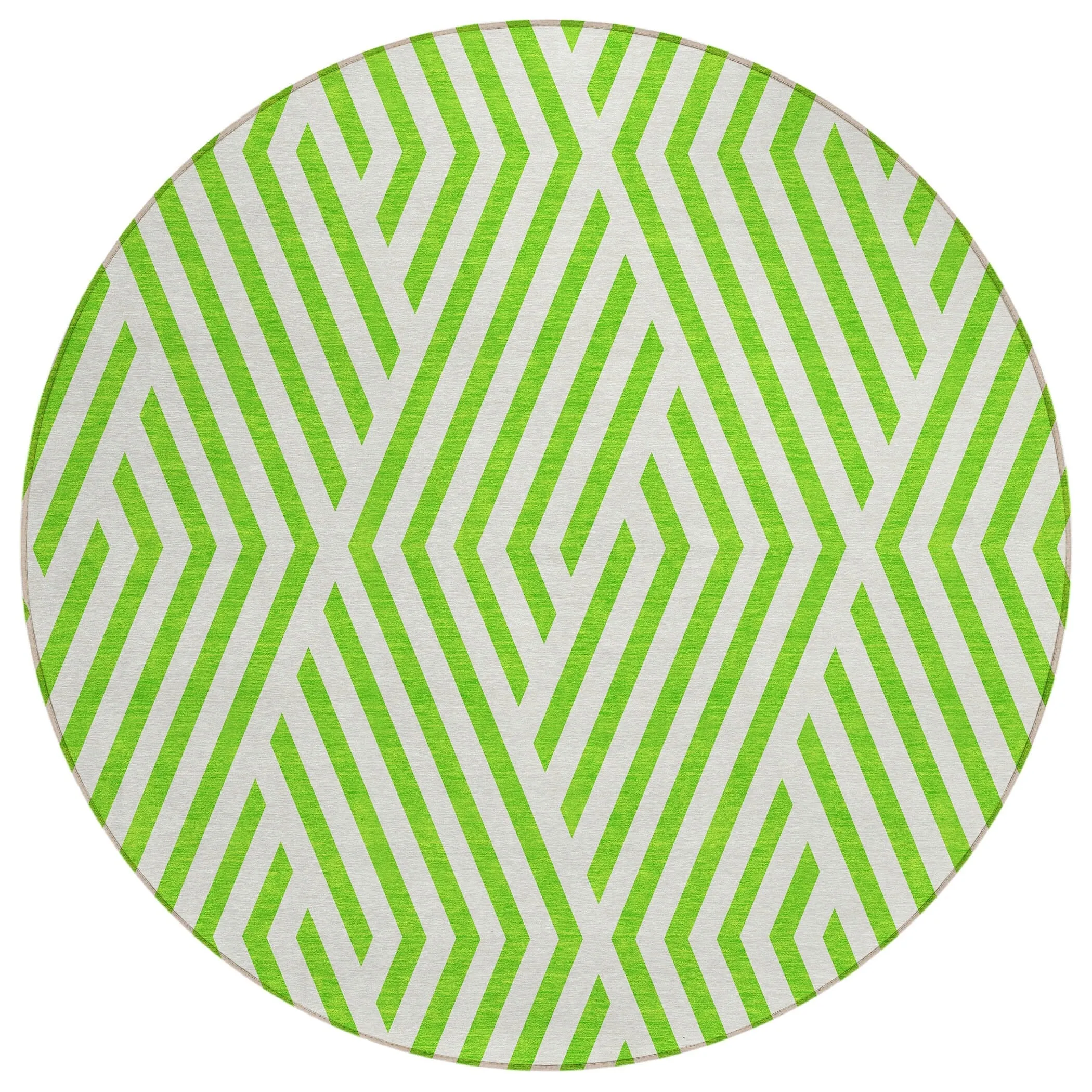 Machine Washable Indoor/ Outdoor Modern Diamonds Chantille Rug