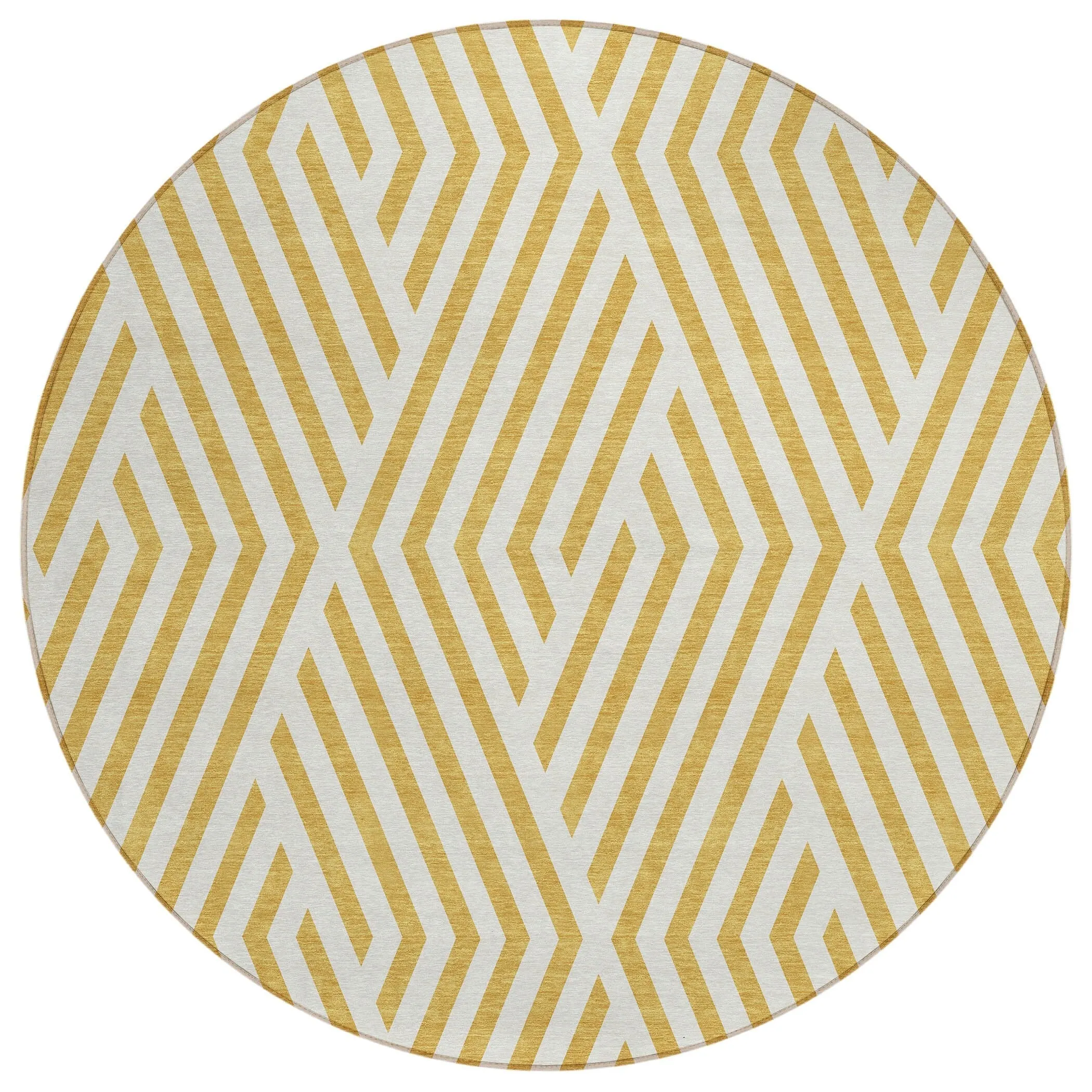 Machine Washable Indoor/ Outdoor Modern Diamonds Chantille Rug