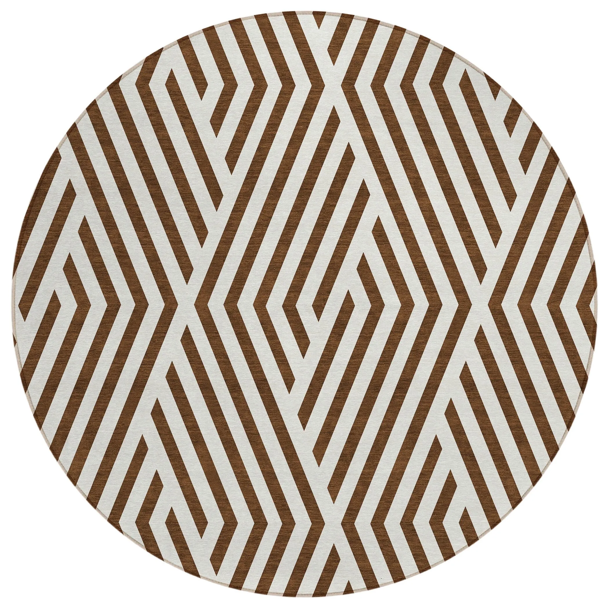Machine Washable Indoor/ Outdoor Modern Diamonds Chantille Rug
