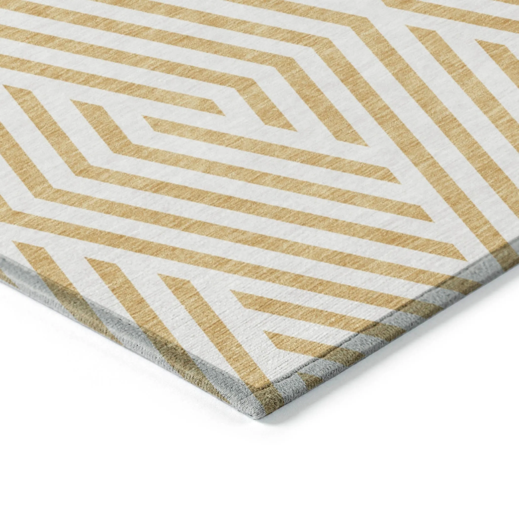Machine Washable Indoor/ Outdoor Modern Diamonds Chantille Rug