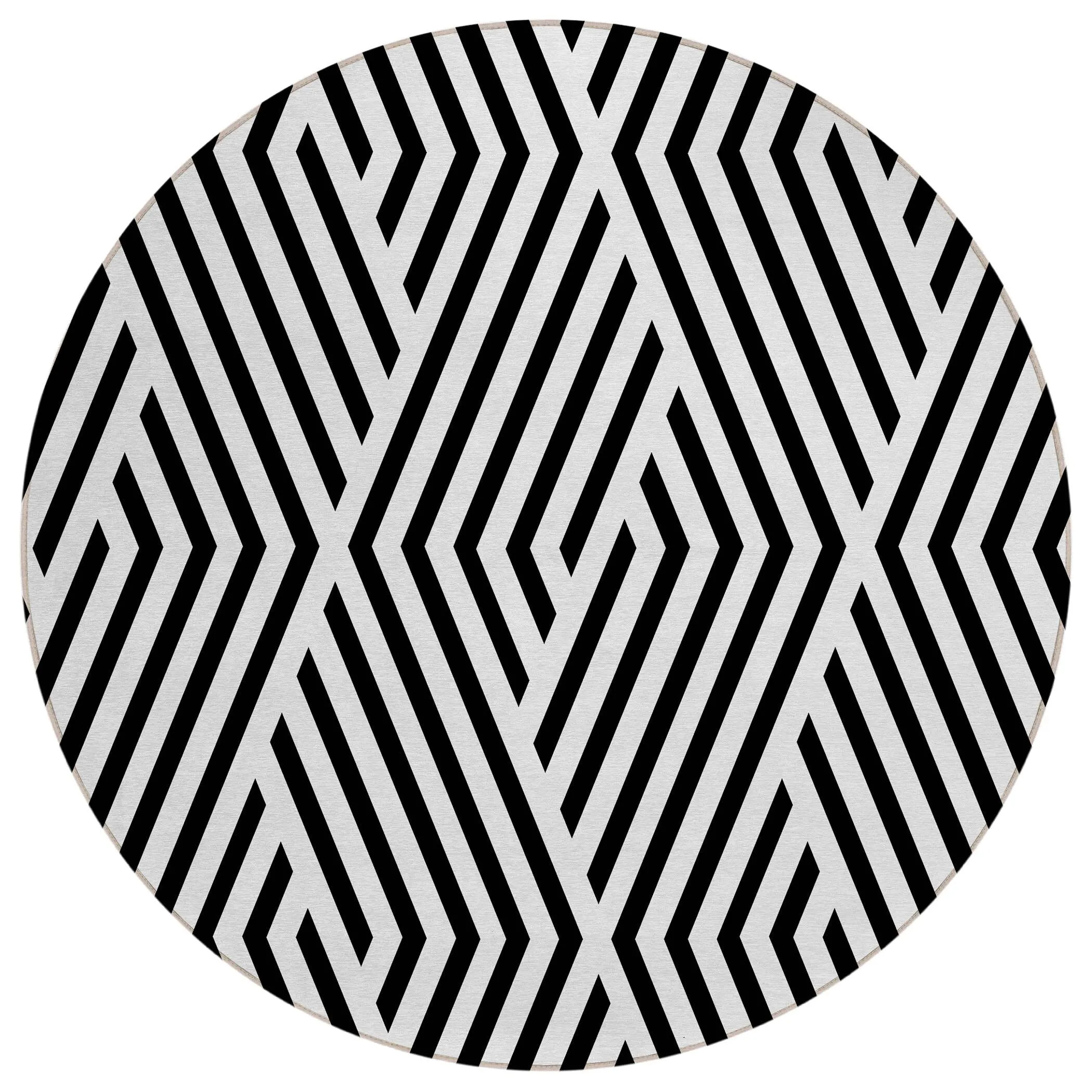 Machine Washable Indoor/ Outdoor Modern Diamonds Chantille Rug