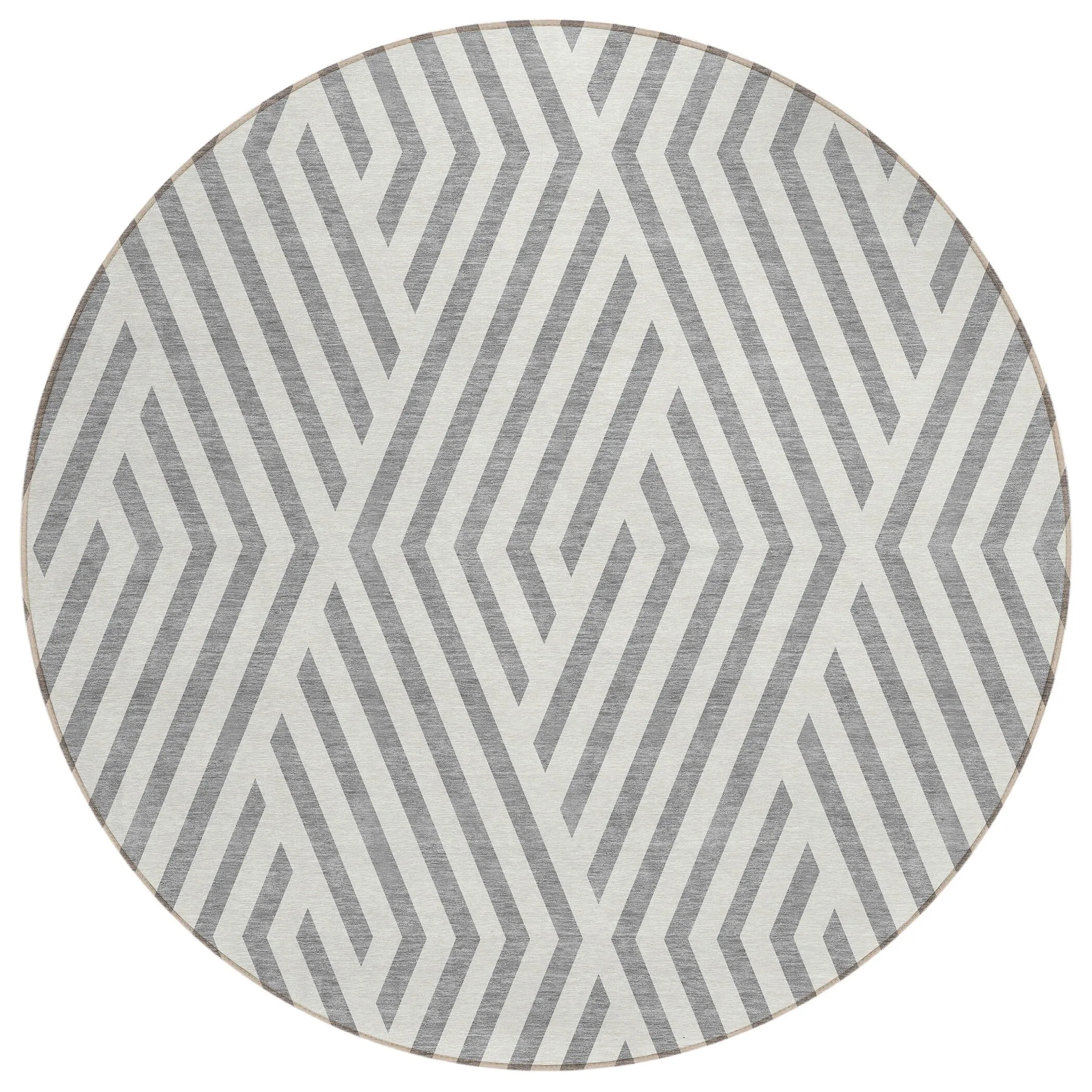 Machine Washable Indoor/ Outdoor Modern Diamonds Chantille Rug