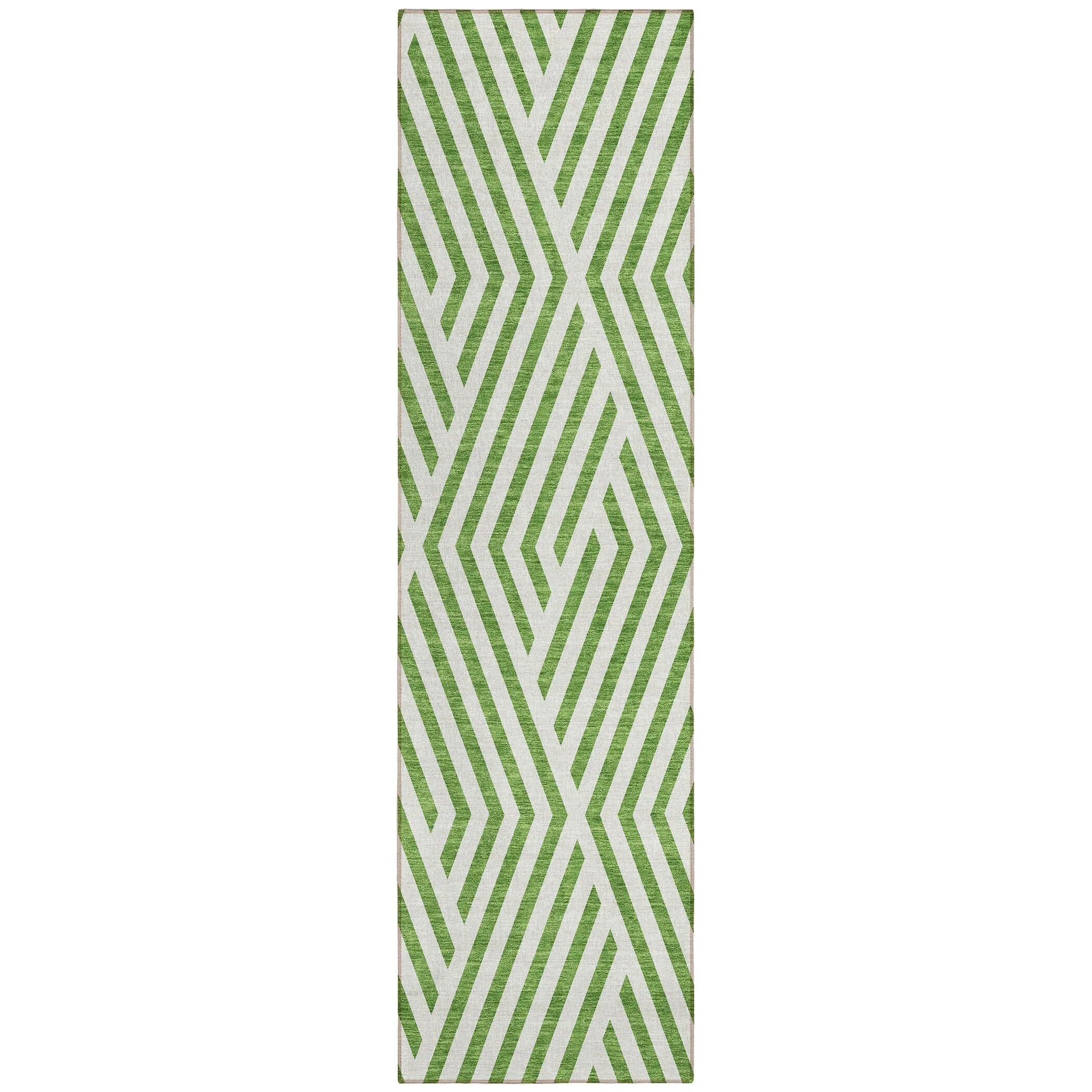Machine Washable Indoor/ Outdoor Modern Diamonds Chantille Rug