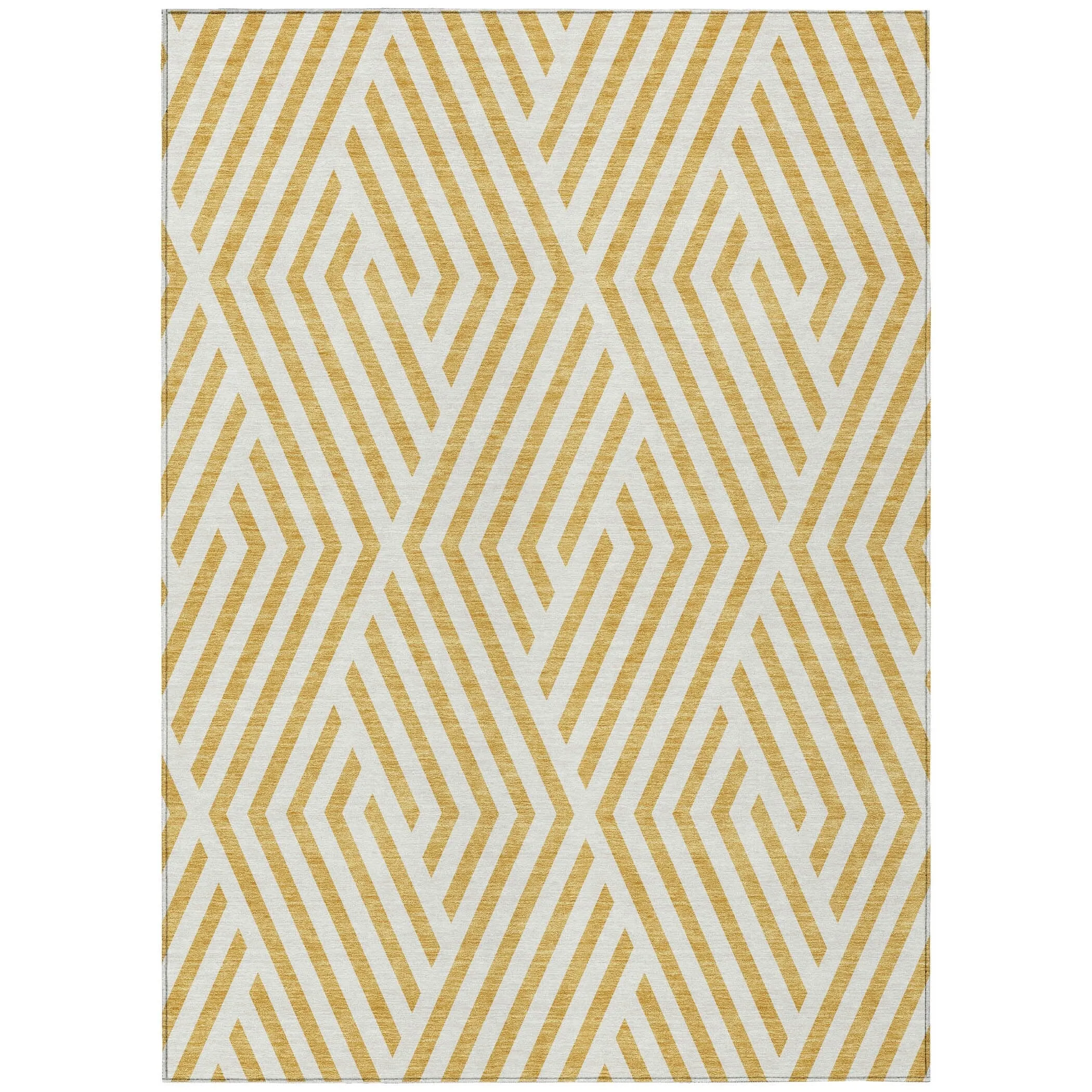 Machine Washable Indoor/ Outdoor Modern Diamonds Chantille Rug