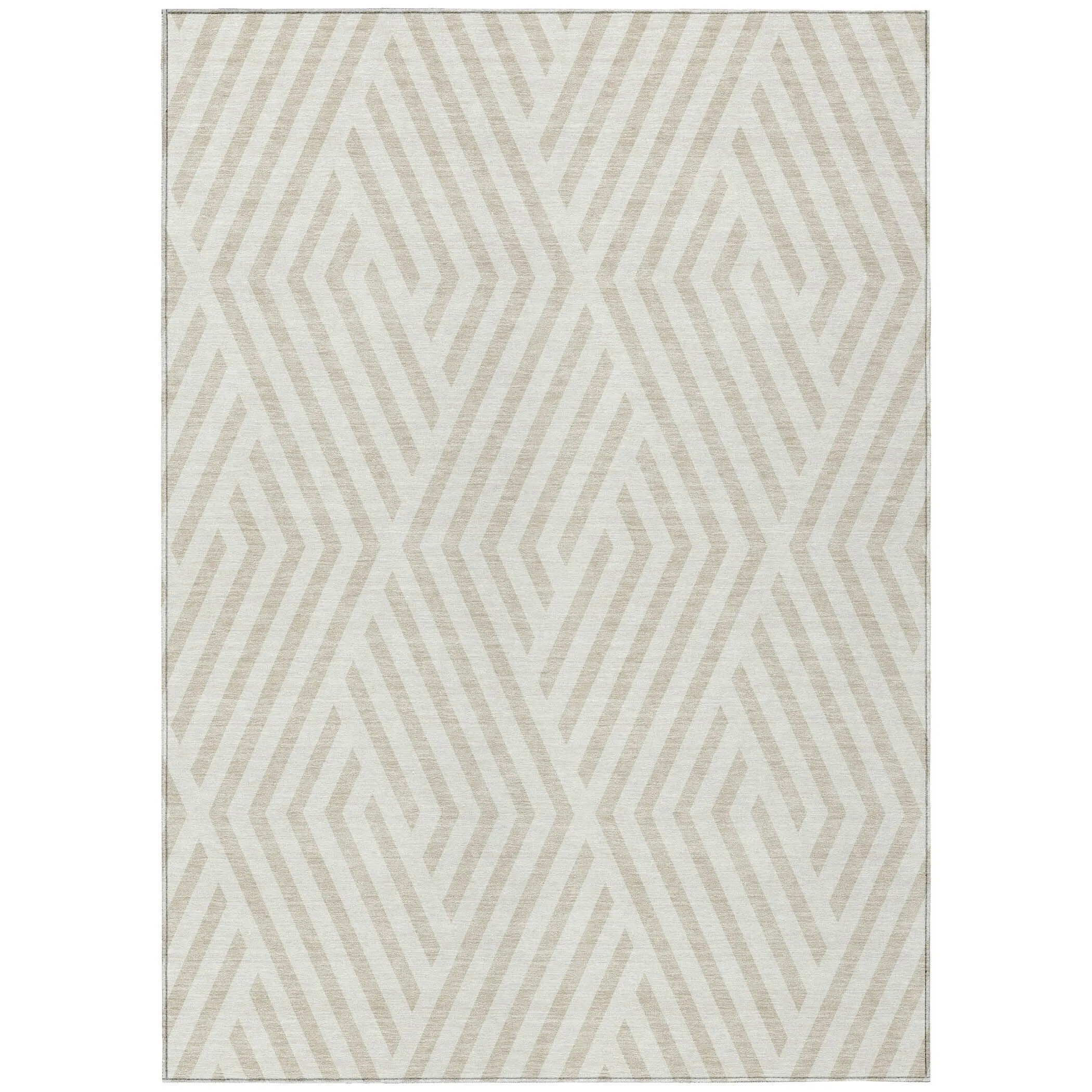 Machine Washable Indoor/ Outdoor Modern Diamonds Chantille Rug