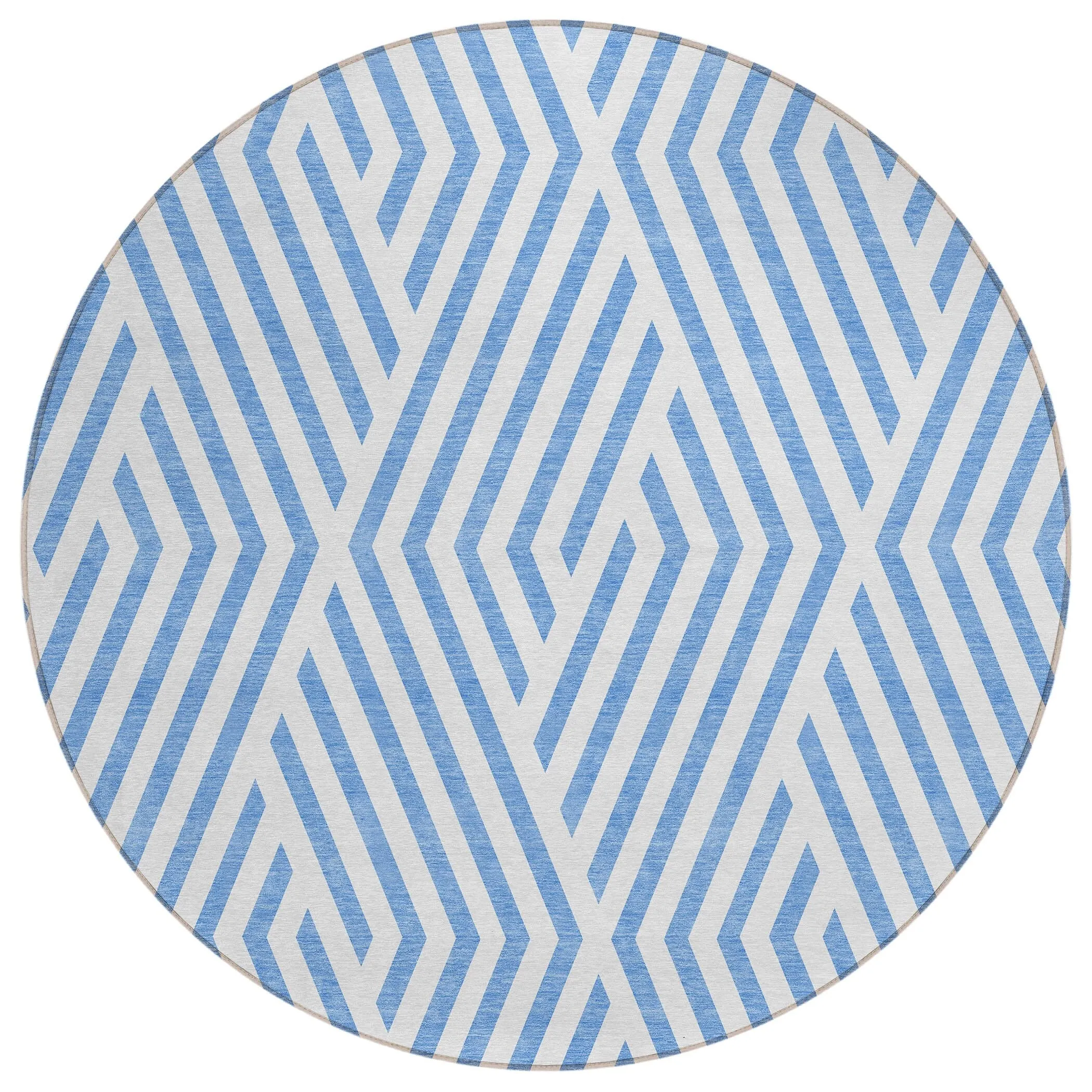 Machine Washable Indoor/ Outdoor Modern Diamonds Chantille Rug