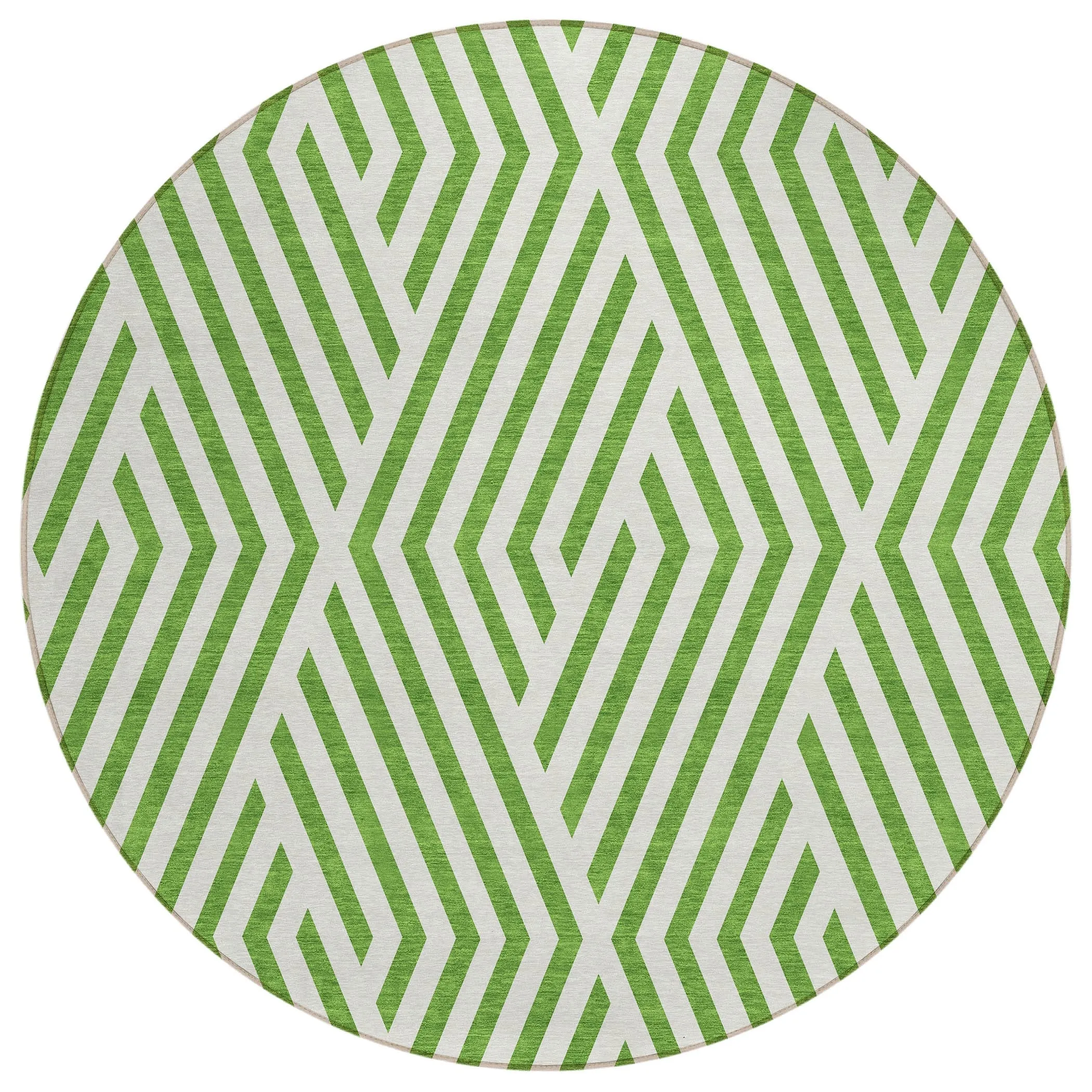 Machine Washable Indoor/ Outdoor Modern Diamonds Chantille Rug