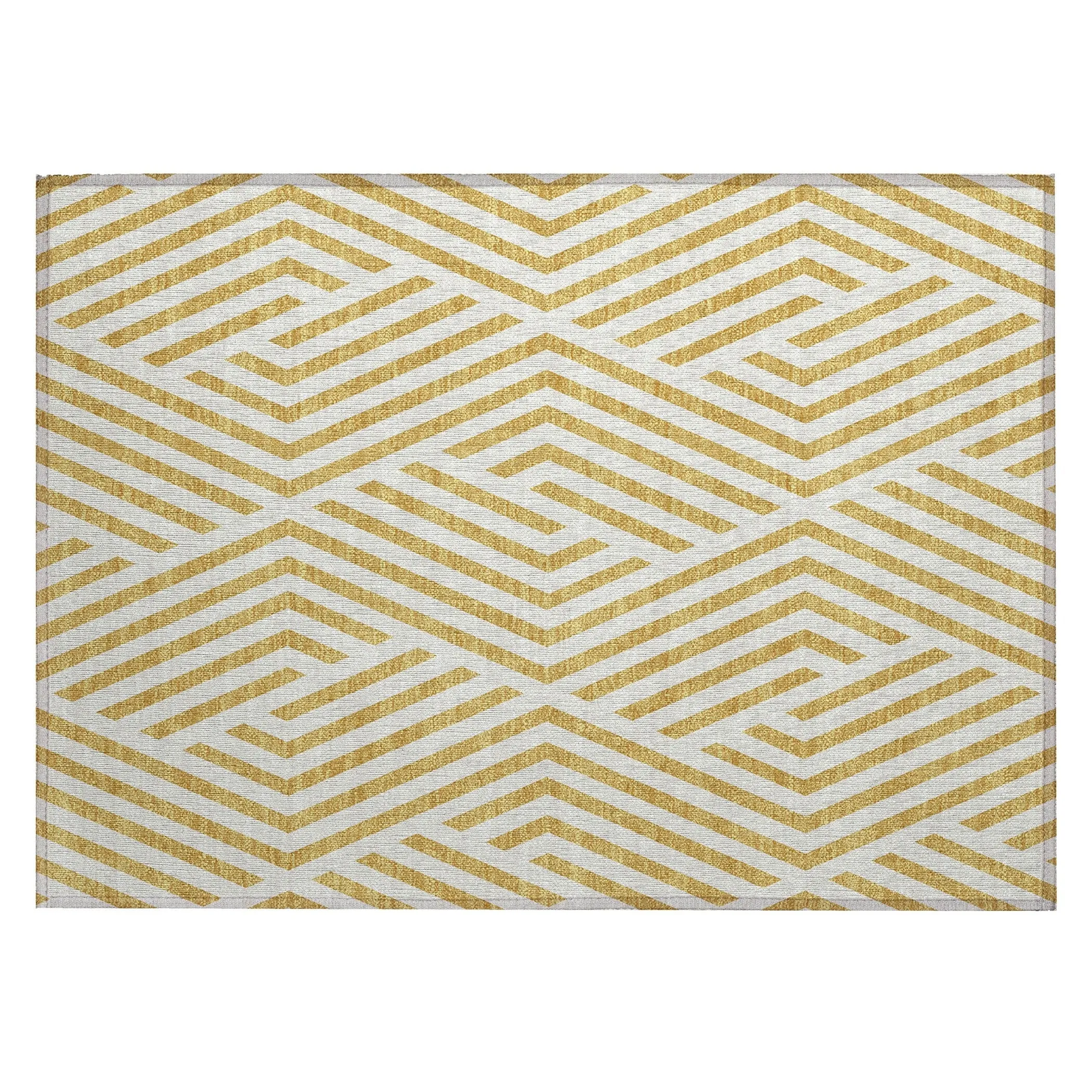 Machine Washable Indoor/ Outdoor Modern Diamonds Chantille Rug