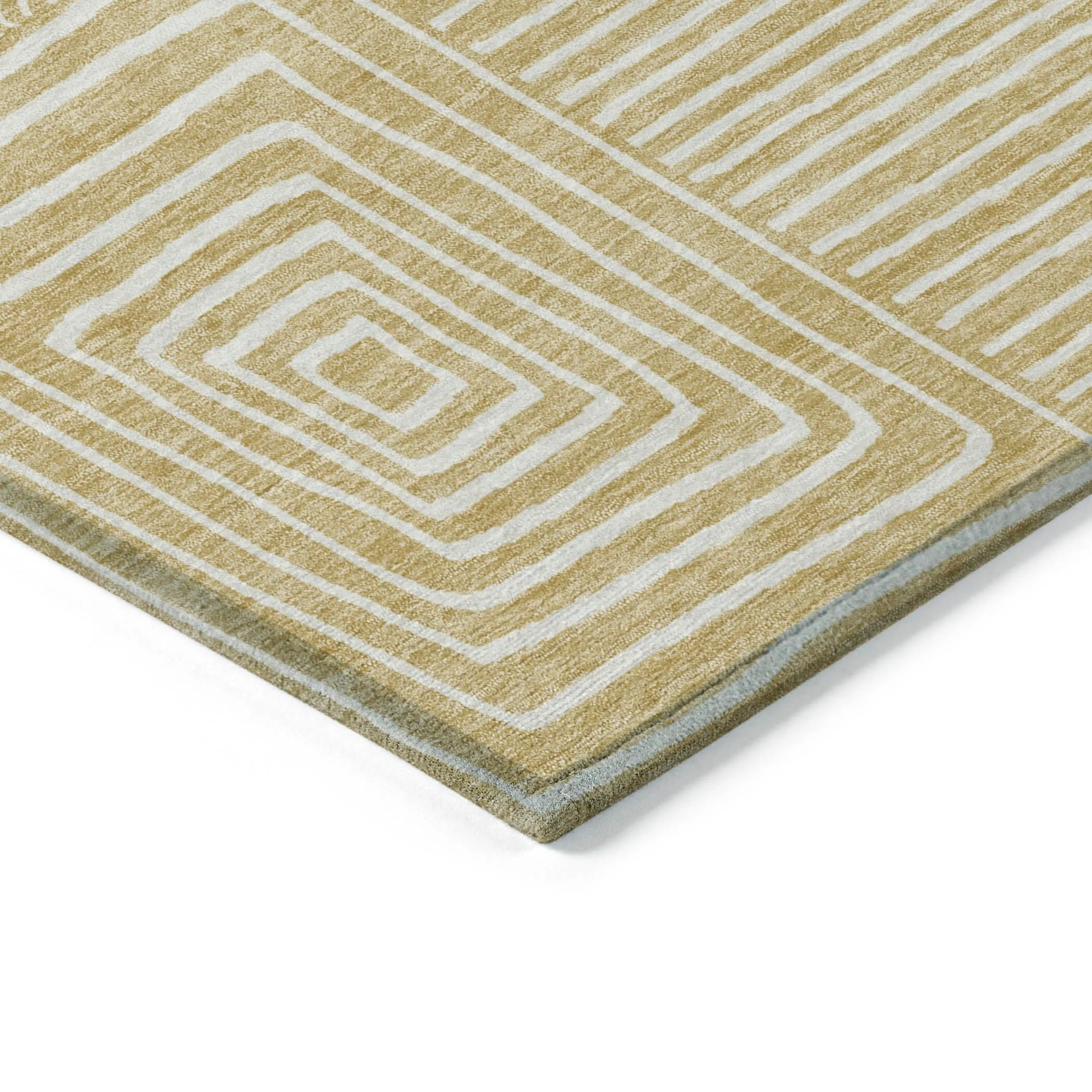 Machine Washable Indoor/ Outdoor Modern Mosaic Chantille Rug