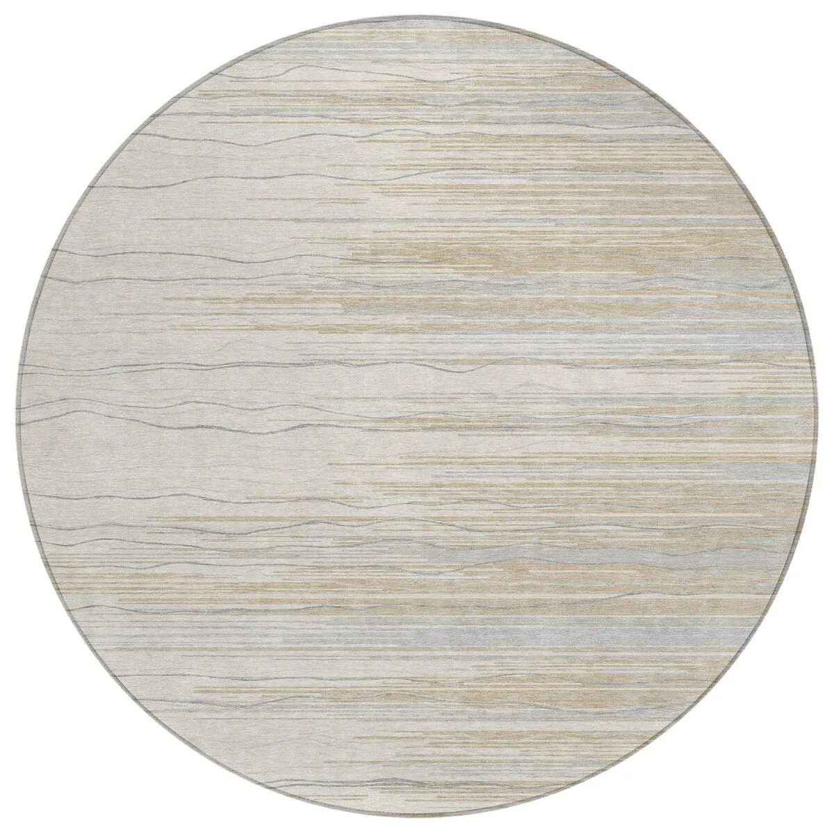 Machine Washable Indoor/ Outdoor Modern Stripe Chantille Rug