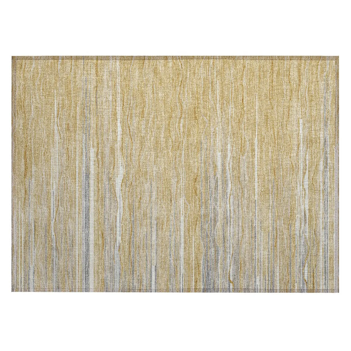 Machine Washable Indoor/ Outdoor Modern Stripe Chantille Rug
