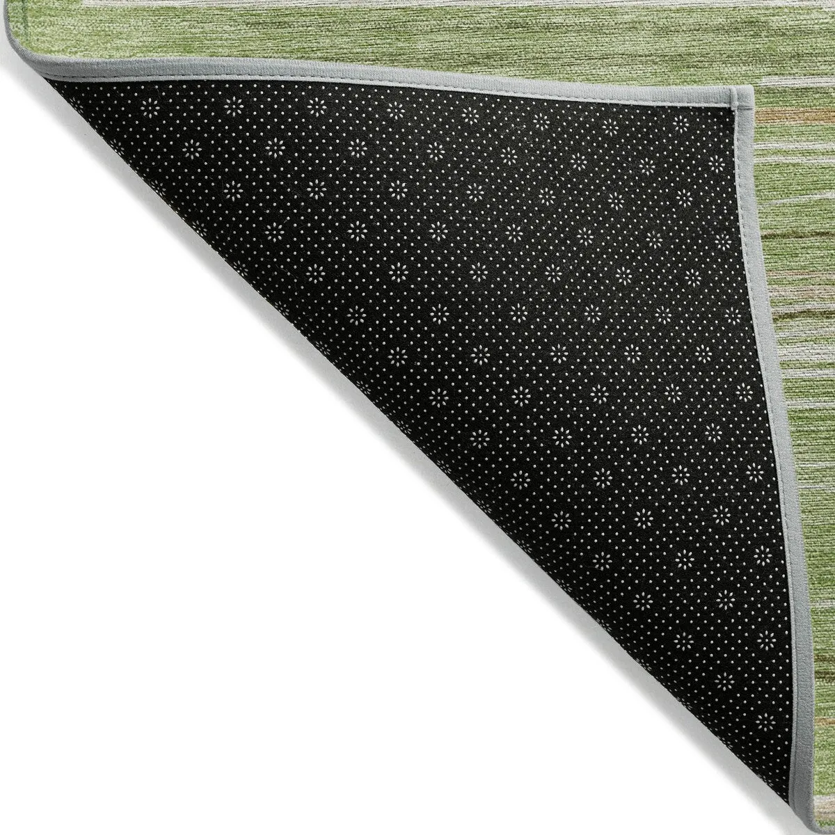 Machine Washable Indoor/ Outdoor Modern Stripe Chantille Rug