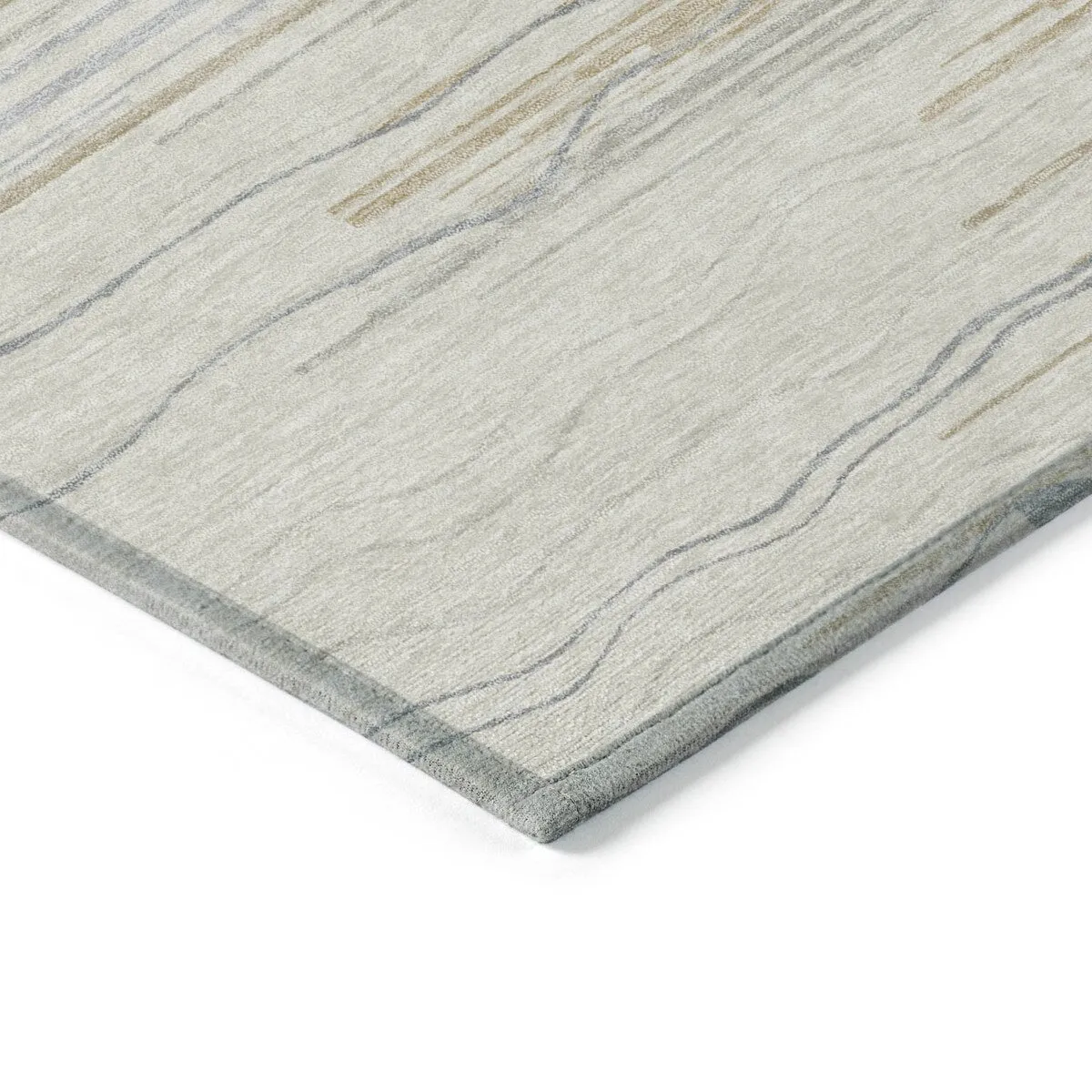 Machine Washable Indoor/ Outdoor Modern Stripe Chantille Rug