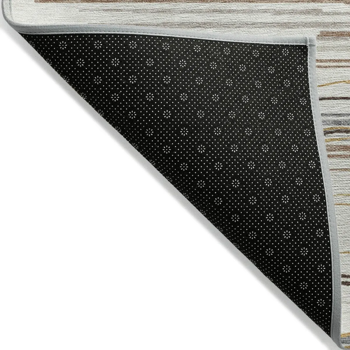 Machine Washable Indoor/ Outdoor Modern Stripe Chantille Rug