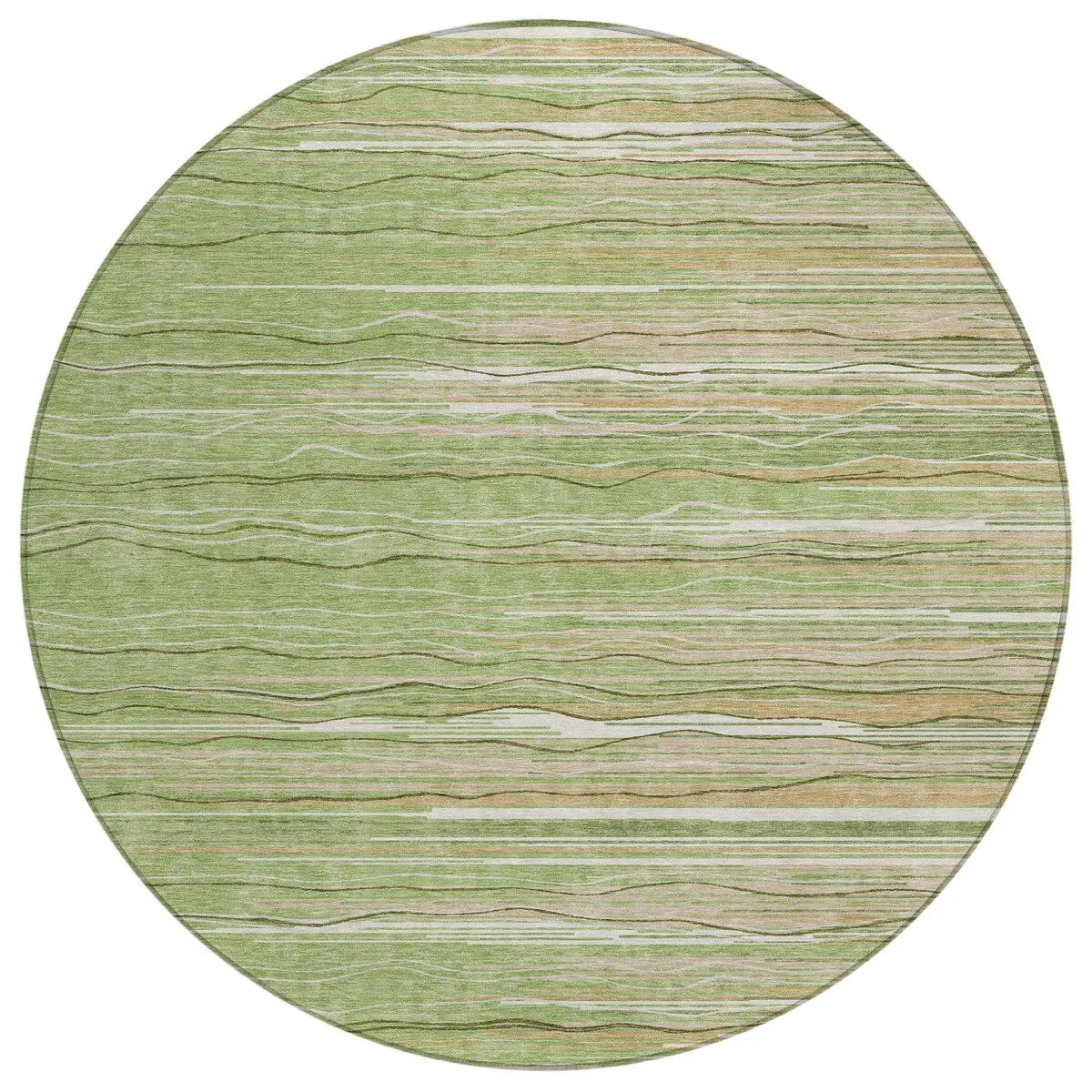Machine Washable Indoor/ Outdoor Modern Stripe Chantille Rug