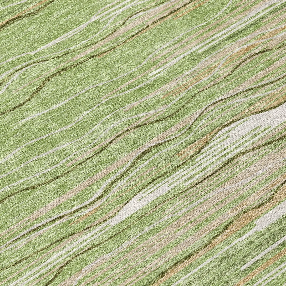 Machine Washable Indoor/ Outdoor Modern Stripe Chantille Rug