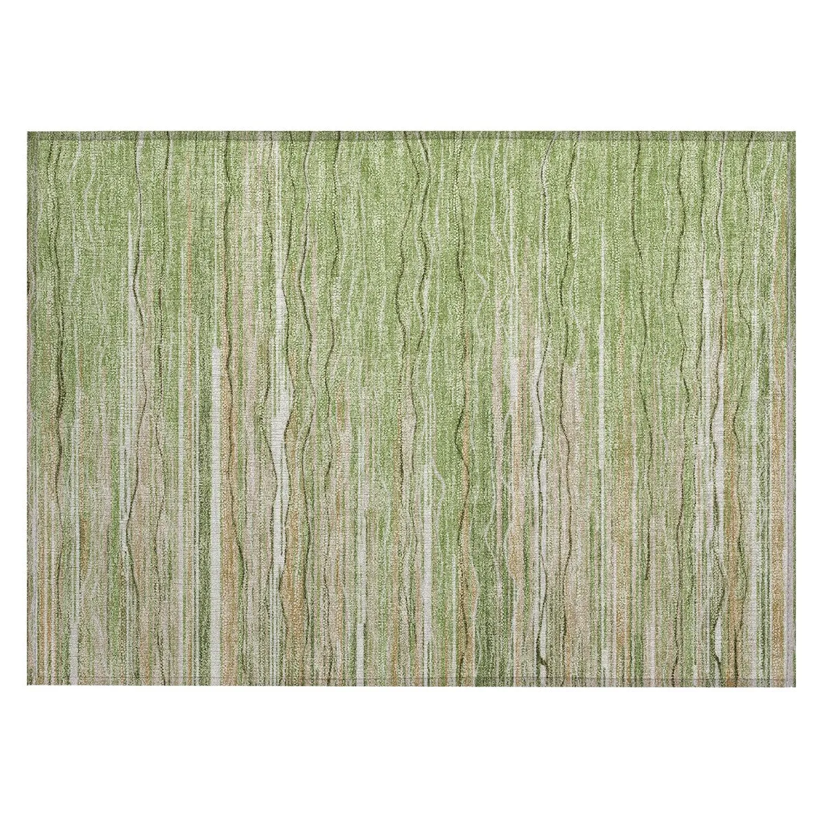 Machine Washable Indoor/ Outdoor Modern Stripe Chantille Rug