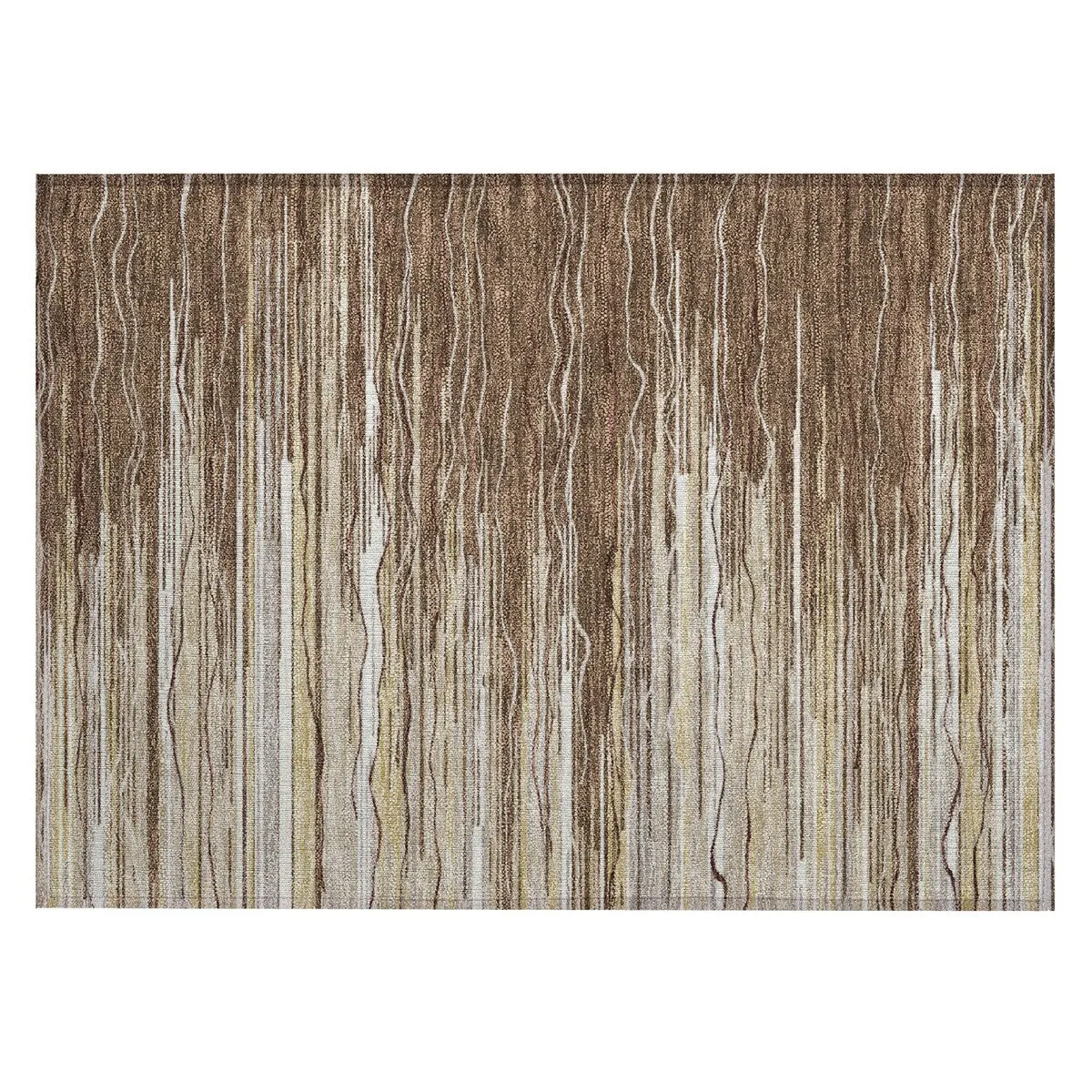 Machine Washable Indoor/ Outdoor Modern Stripe Chantille Rug