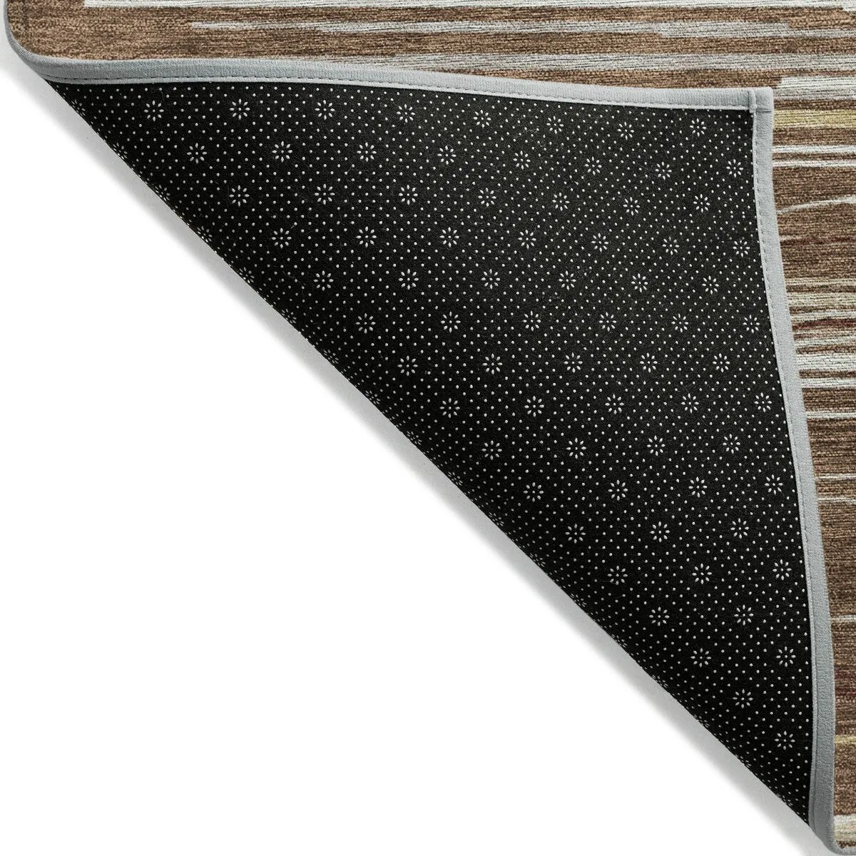 Machine Washable Indoor/ Outdoor Modern Stripe Chantille Rug